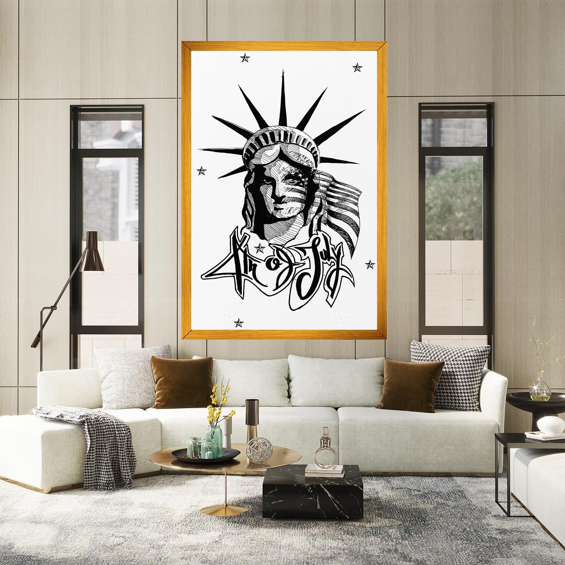 Leinwandbild Head Of Liberty Statue mockup 2
