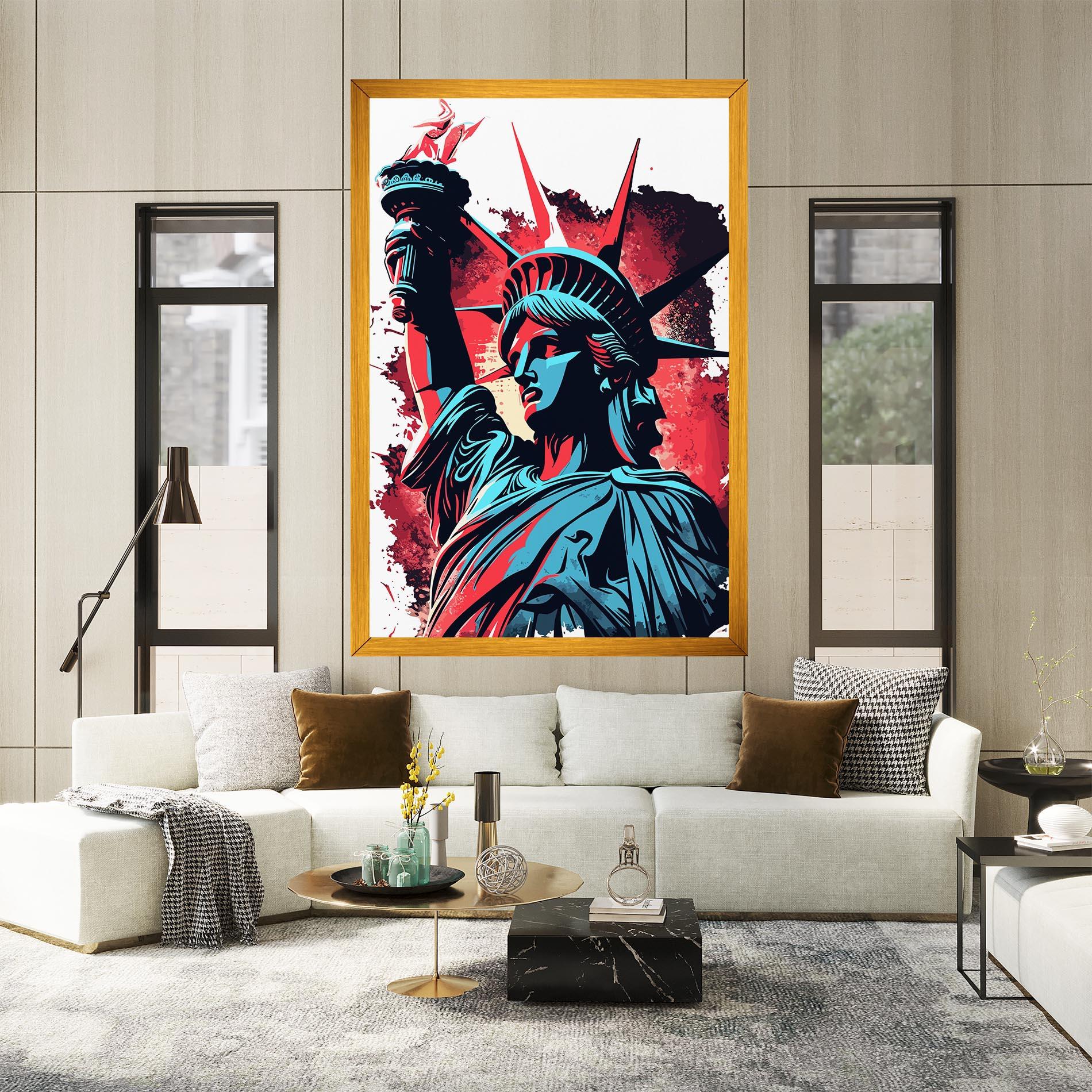 Leinwandbild Liberty Statue Art mockup 2