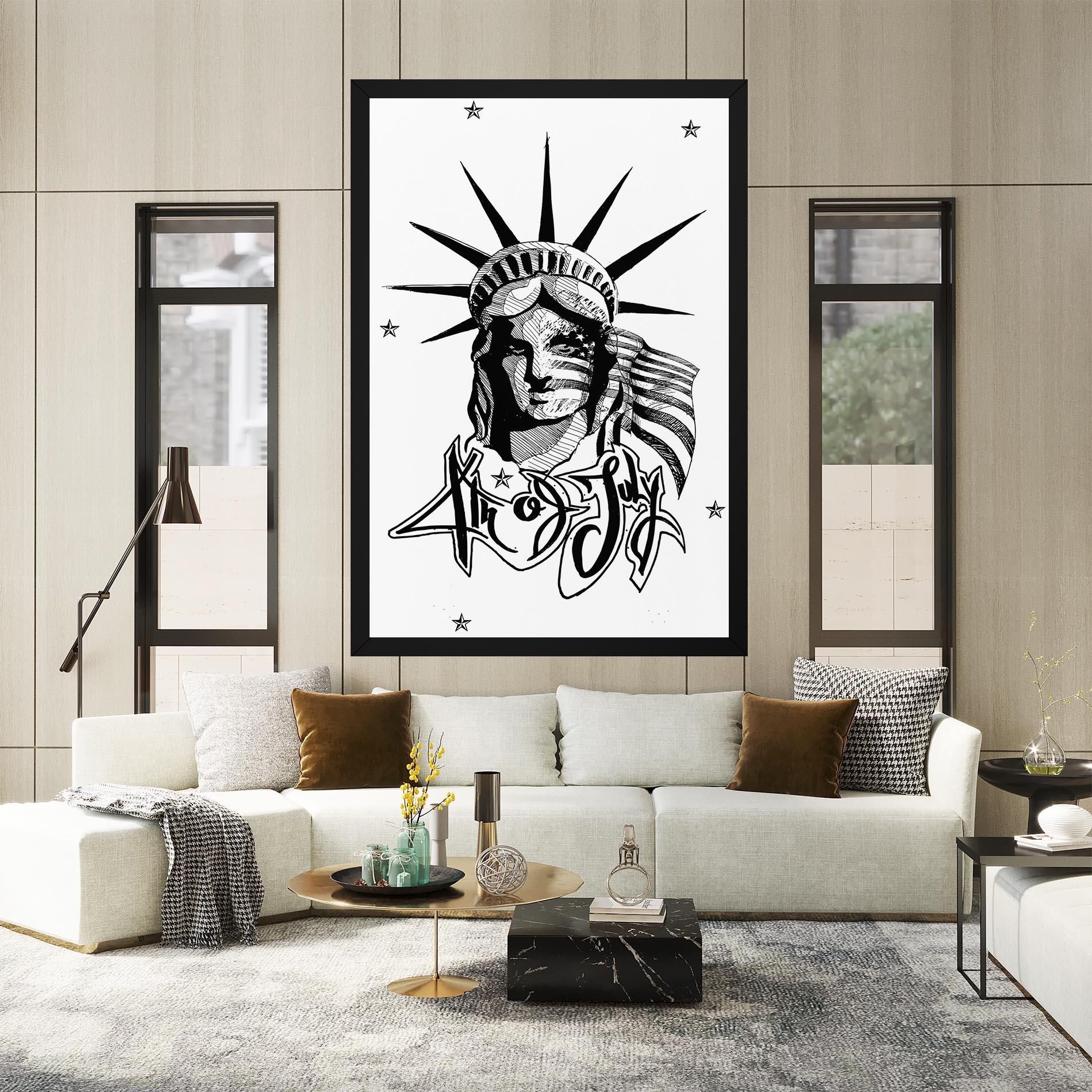 Leinwandbild Head Of Liberty Statue mockup 2