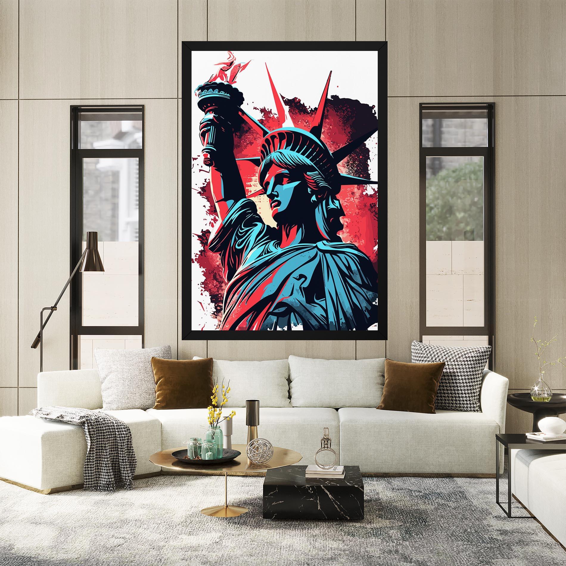 Leinwandbild Liberty Statue Art mockup 2