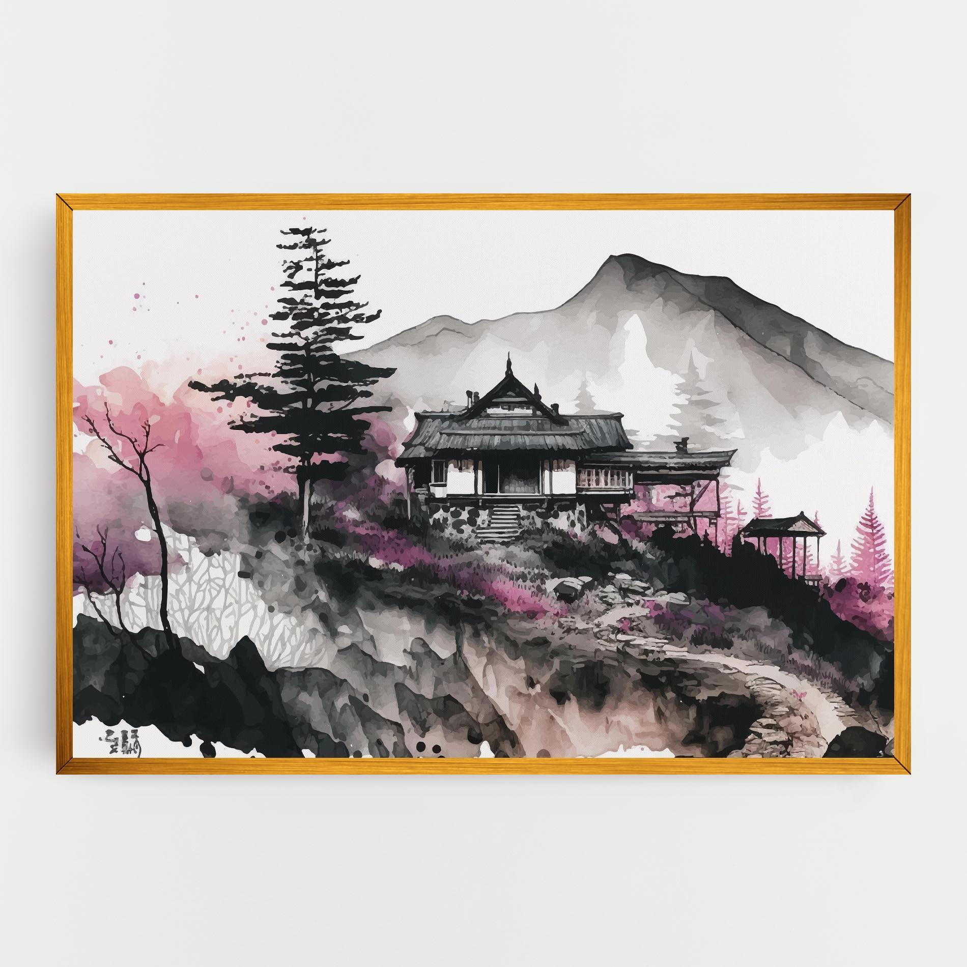 Leinwandbild Japanese Temple Art mockup 0