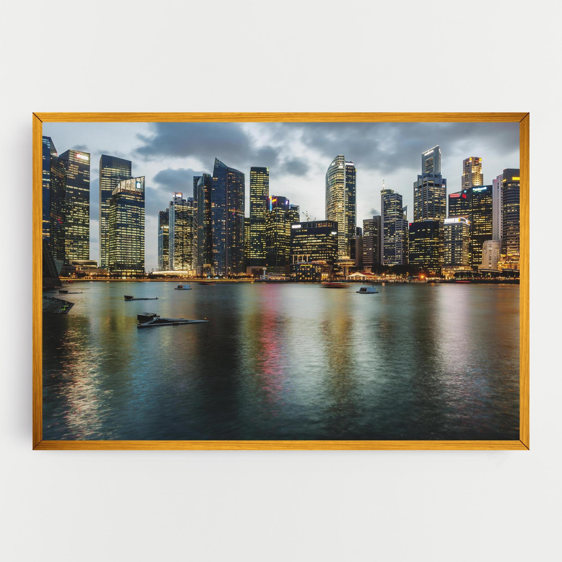 Leinwandbild Singapore Skyline mockup 0