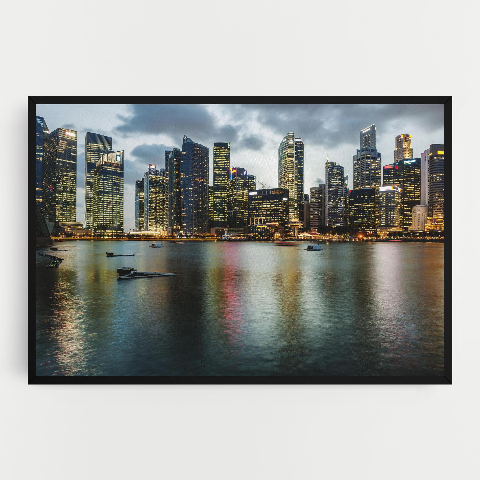 Leinwandbild Singapore Skyline mockup 0