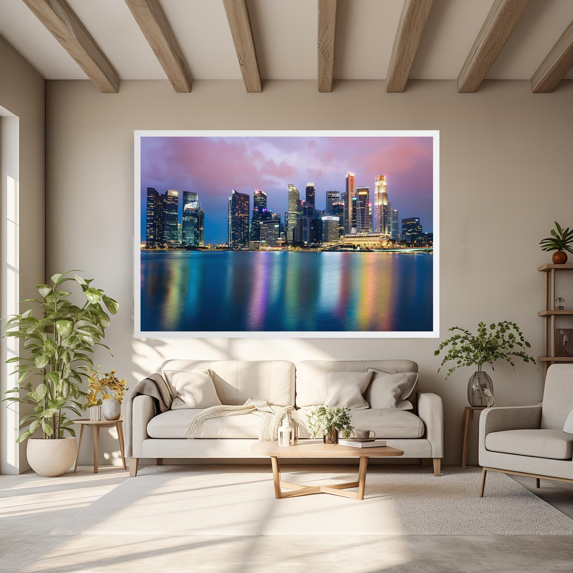 Leinwandbild Hong Kong Skyline mockup 6