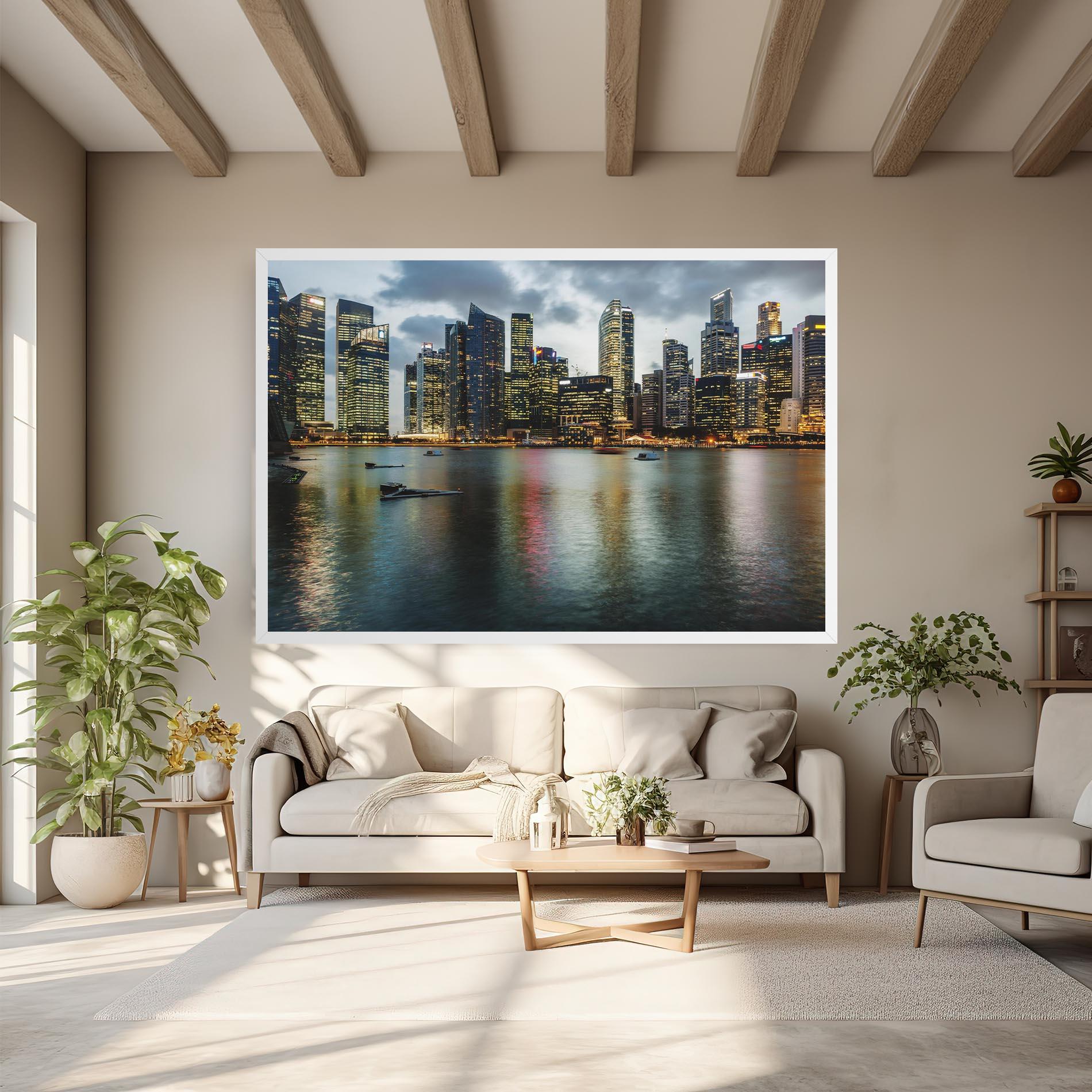 Leinwandbild Singapore Skyline mockup 6