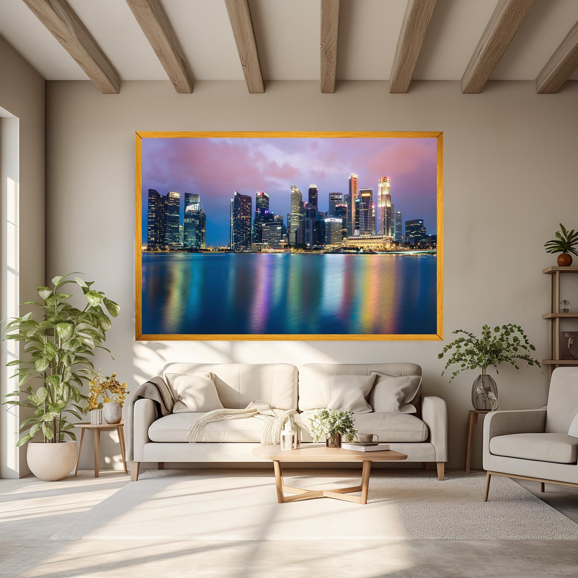 Leinwandbild Hong Kong Skyline mockup 6