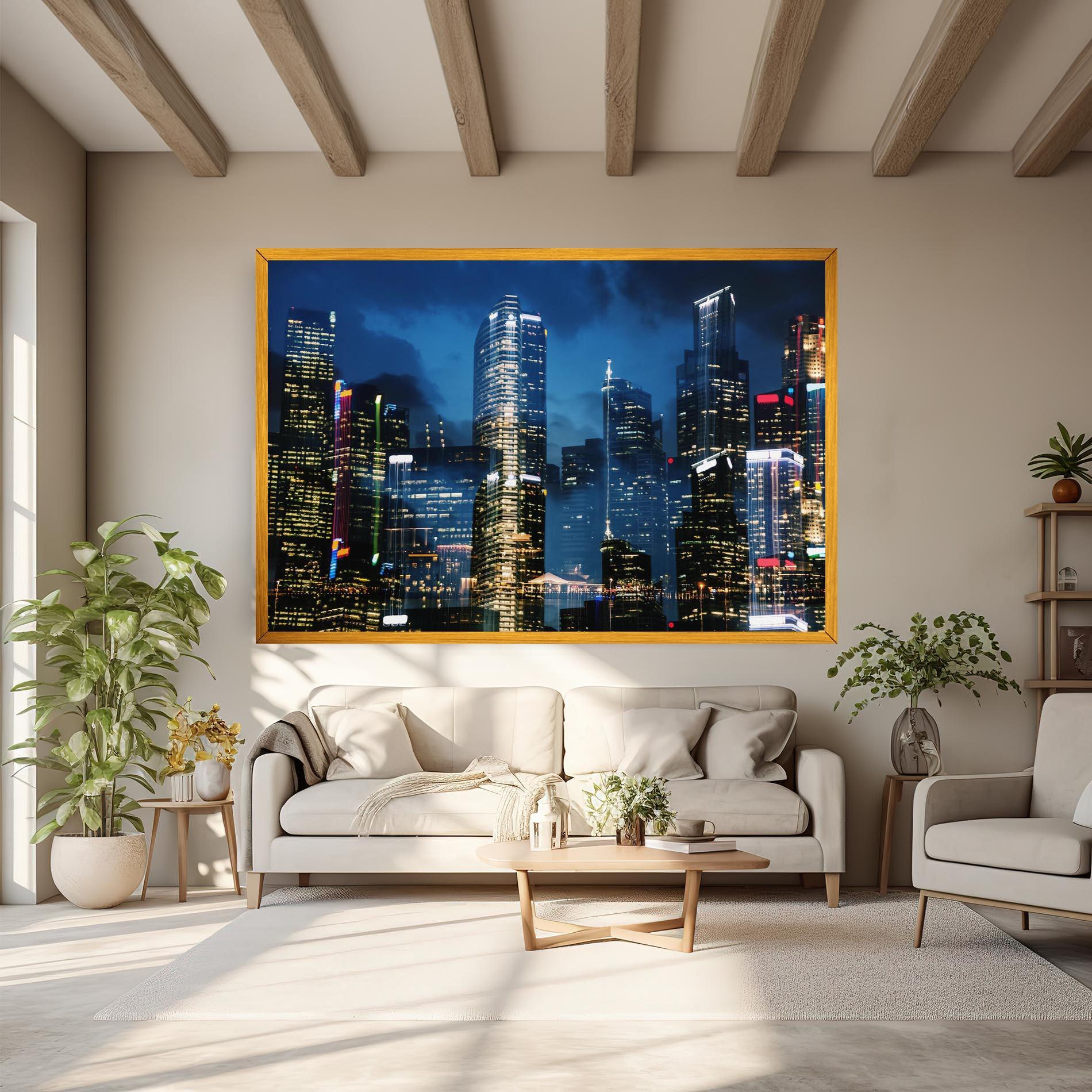 Leinwandbild Singapore Night mockup 6