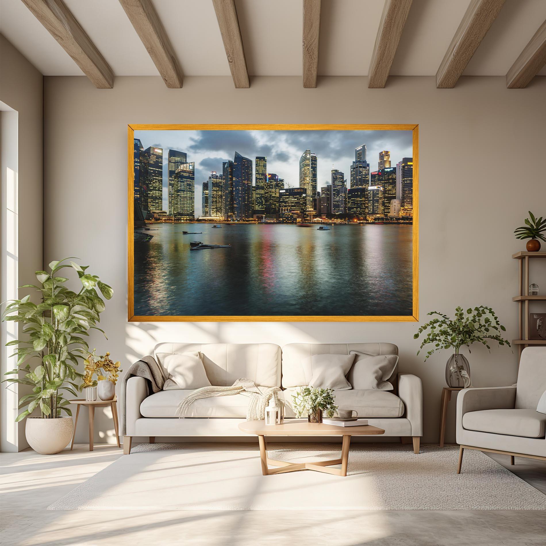 Leinwandbild Singapore Skyline mockup 6
