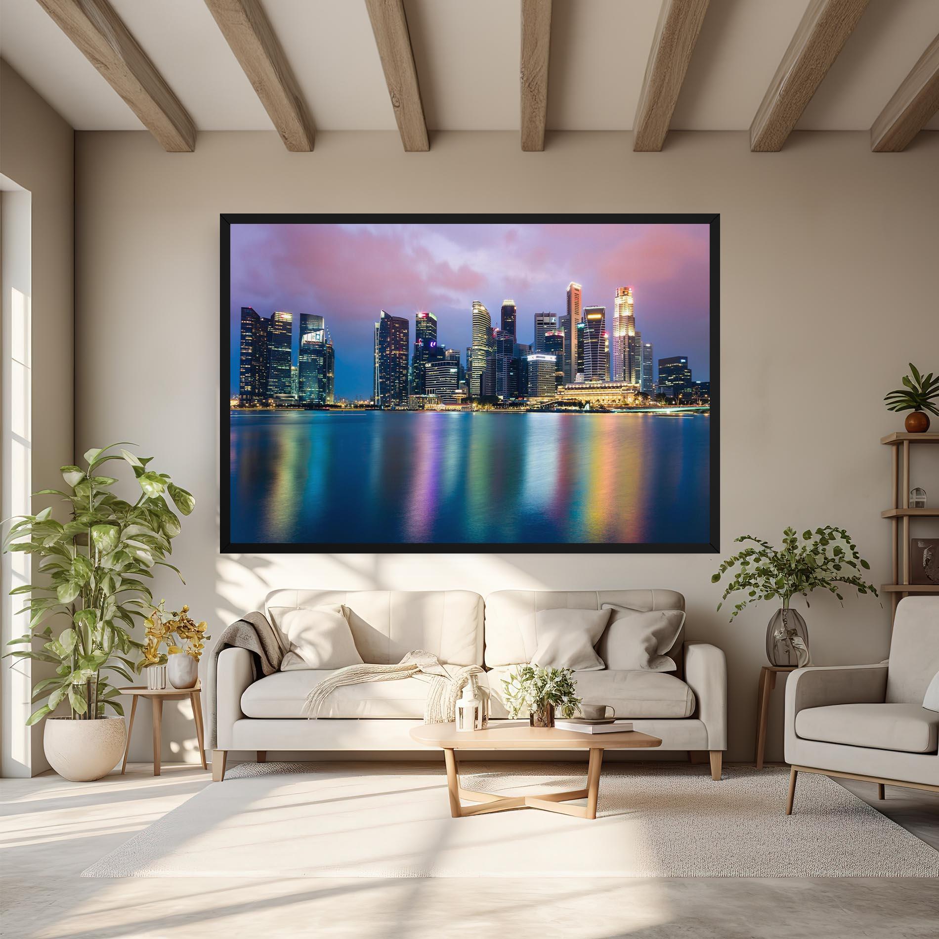 Leinwandbild Hong Kong Skyline mockup 6