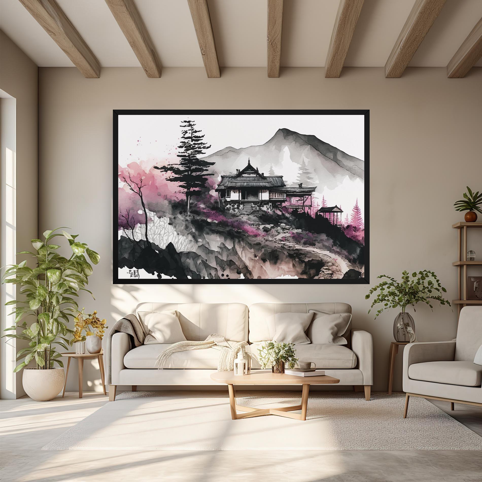 Leinwandbild Japanese Temple Art mockup 6