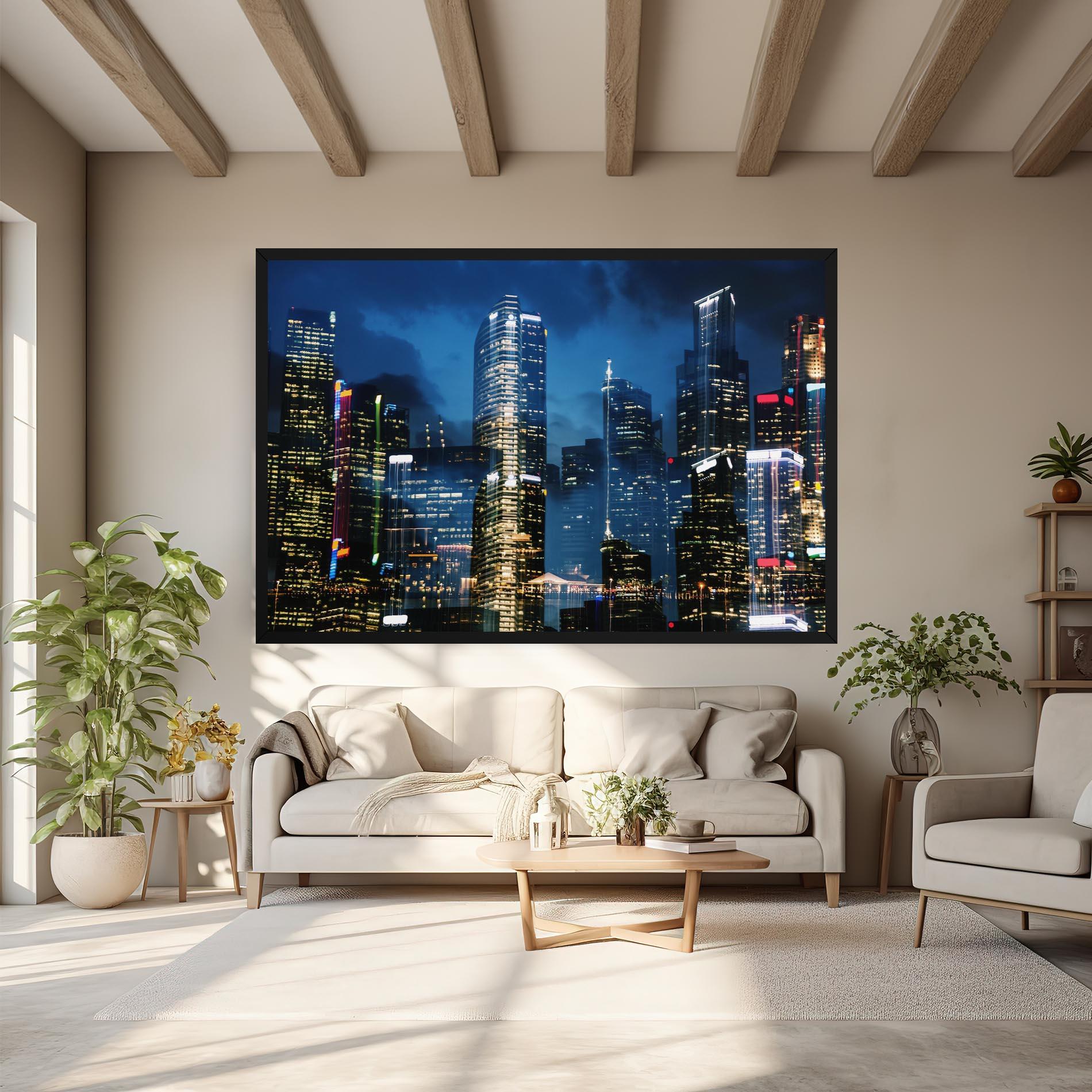 Leinwandbild Singapore Night mockup 6