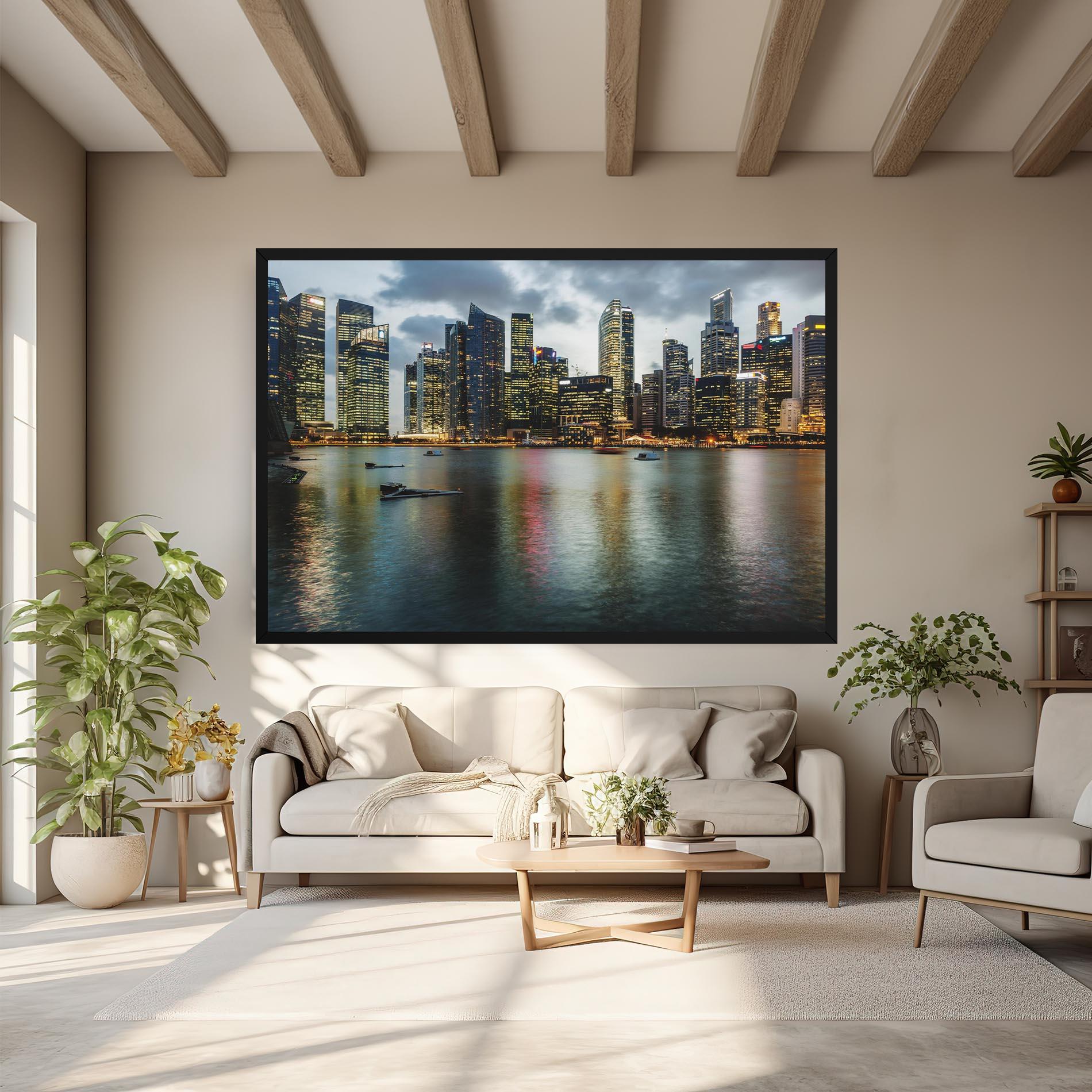 Leinwandbild Singapore Skyline mockup 6