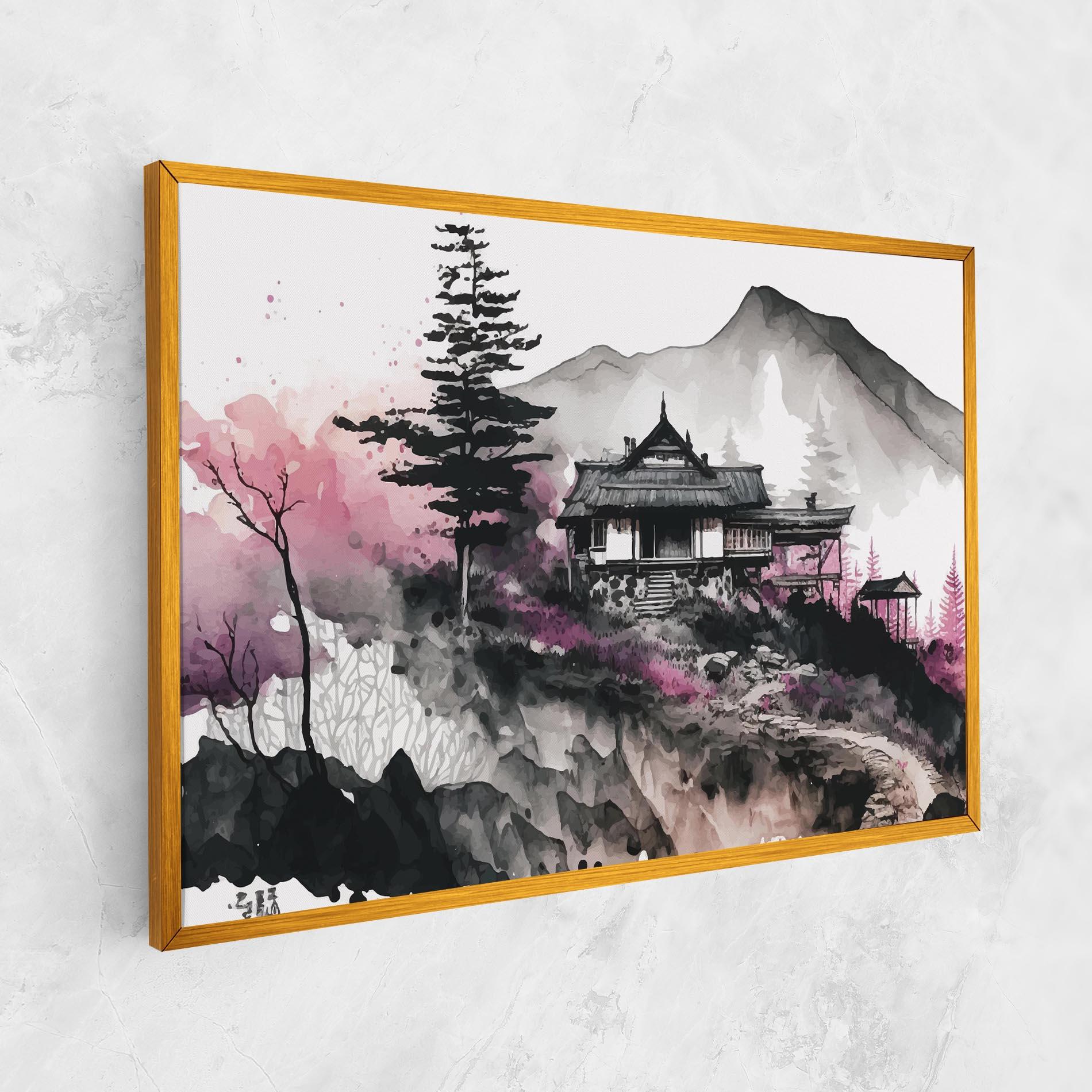 Leinwandbild Japanese Temple Art mockup 1