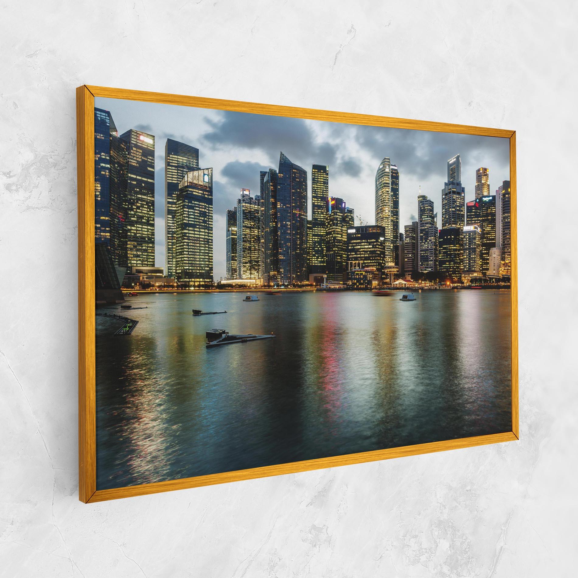 Leinwandbild Singapore Skyline mockup 1