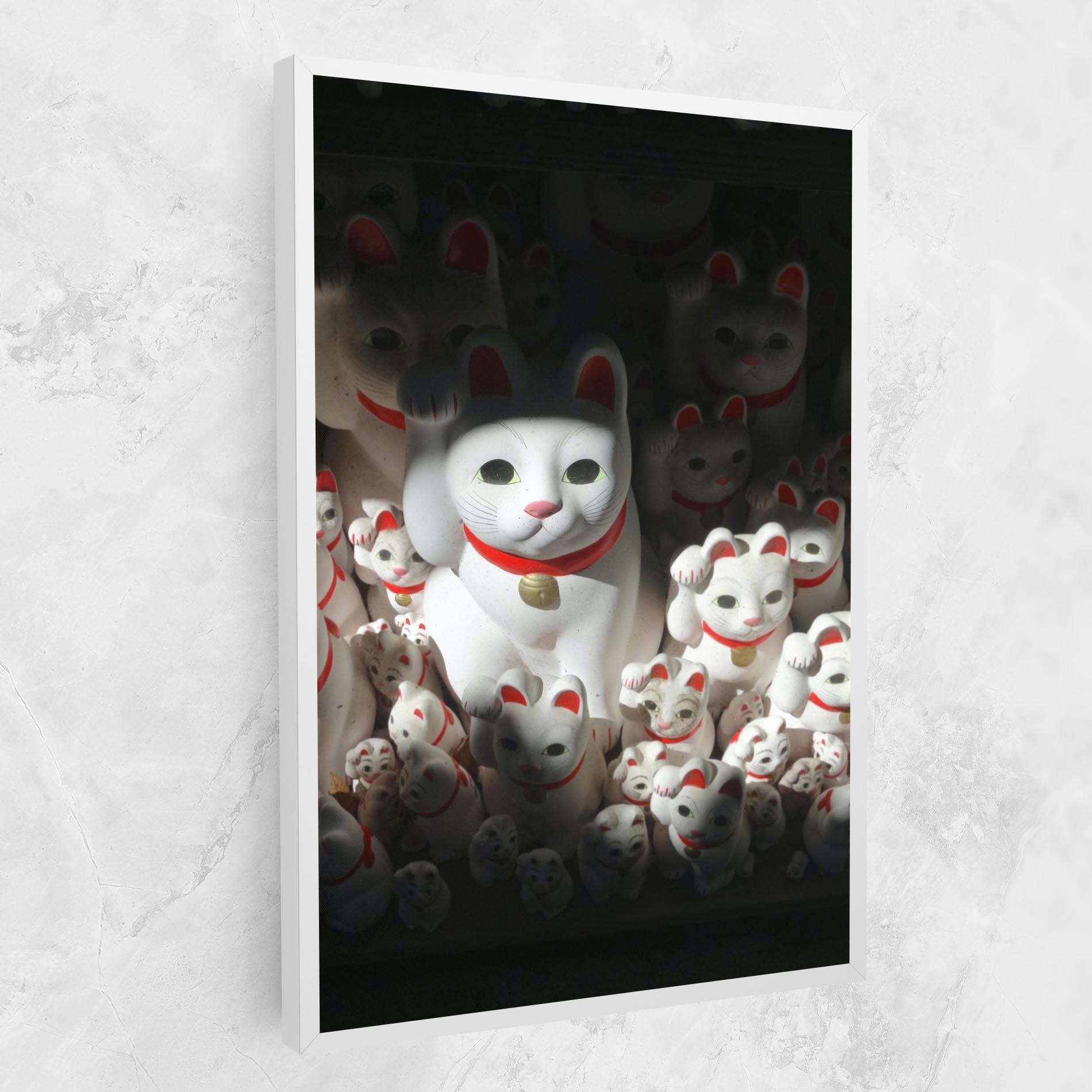 Leinwandbild White Lucky Cats mockup 1