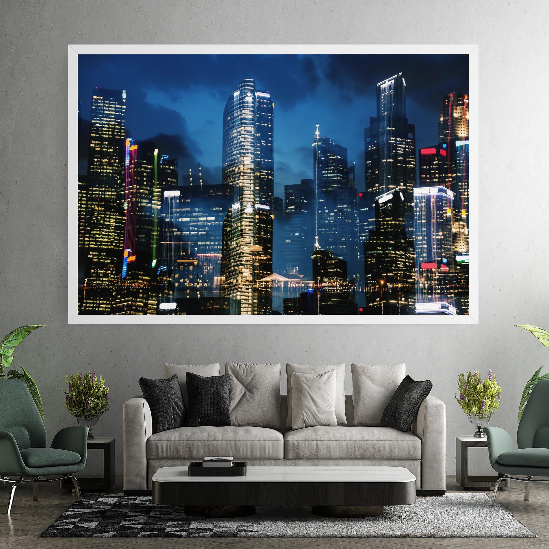 Leinwandbild Singapore Night mockup 7