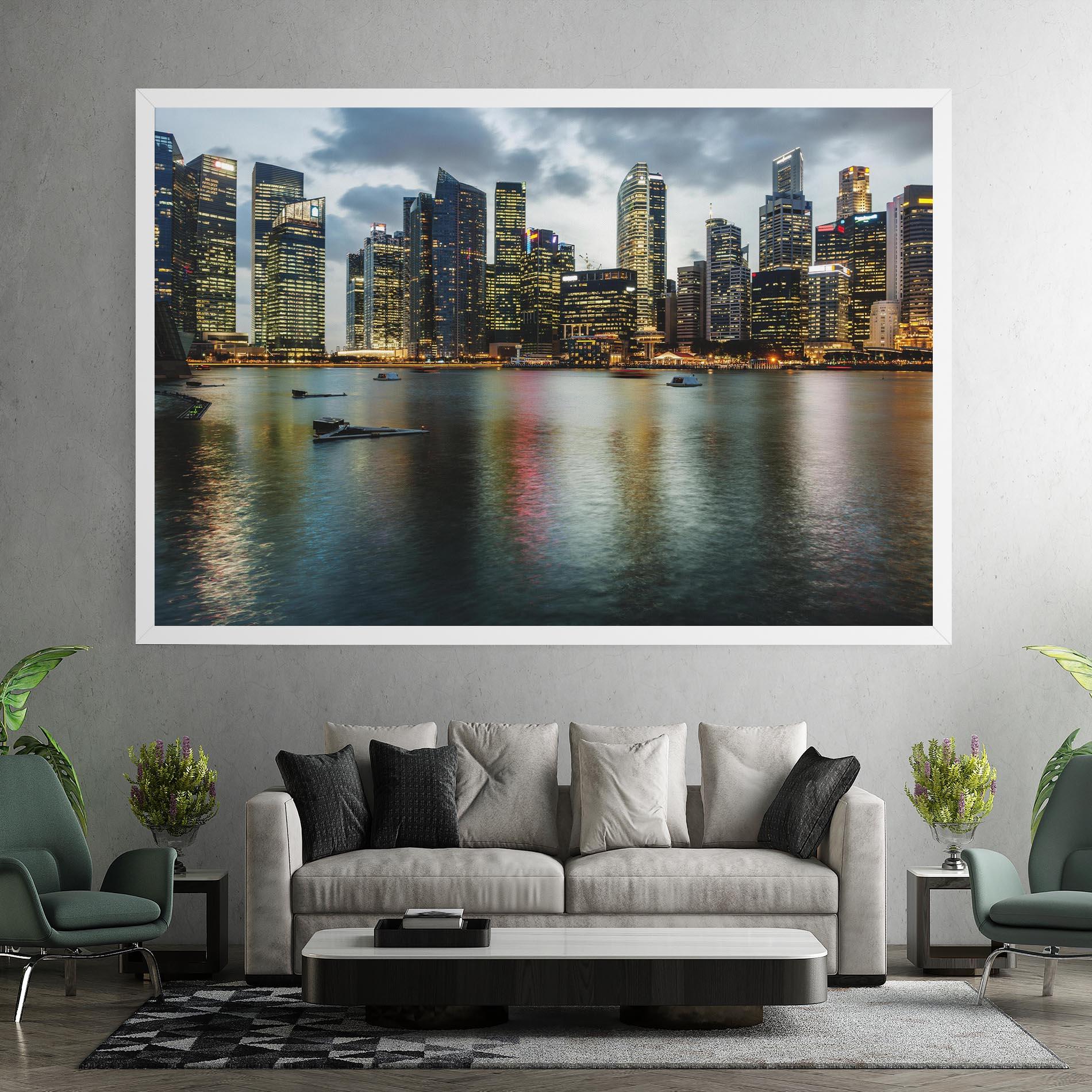 Leinwandbild Singapore Skyline mockup 7