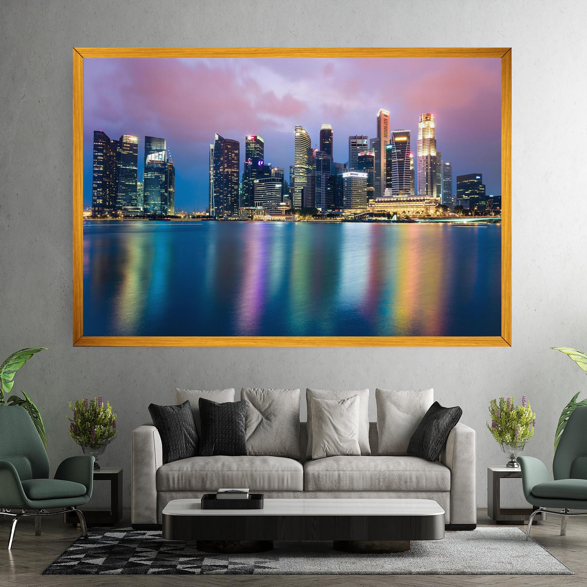 Leinwandbild Hong Kong Skyline mockup 7