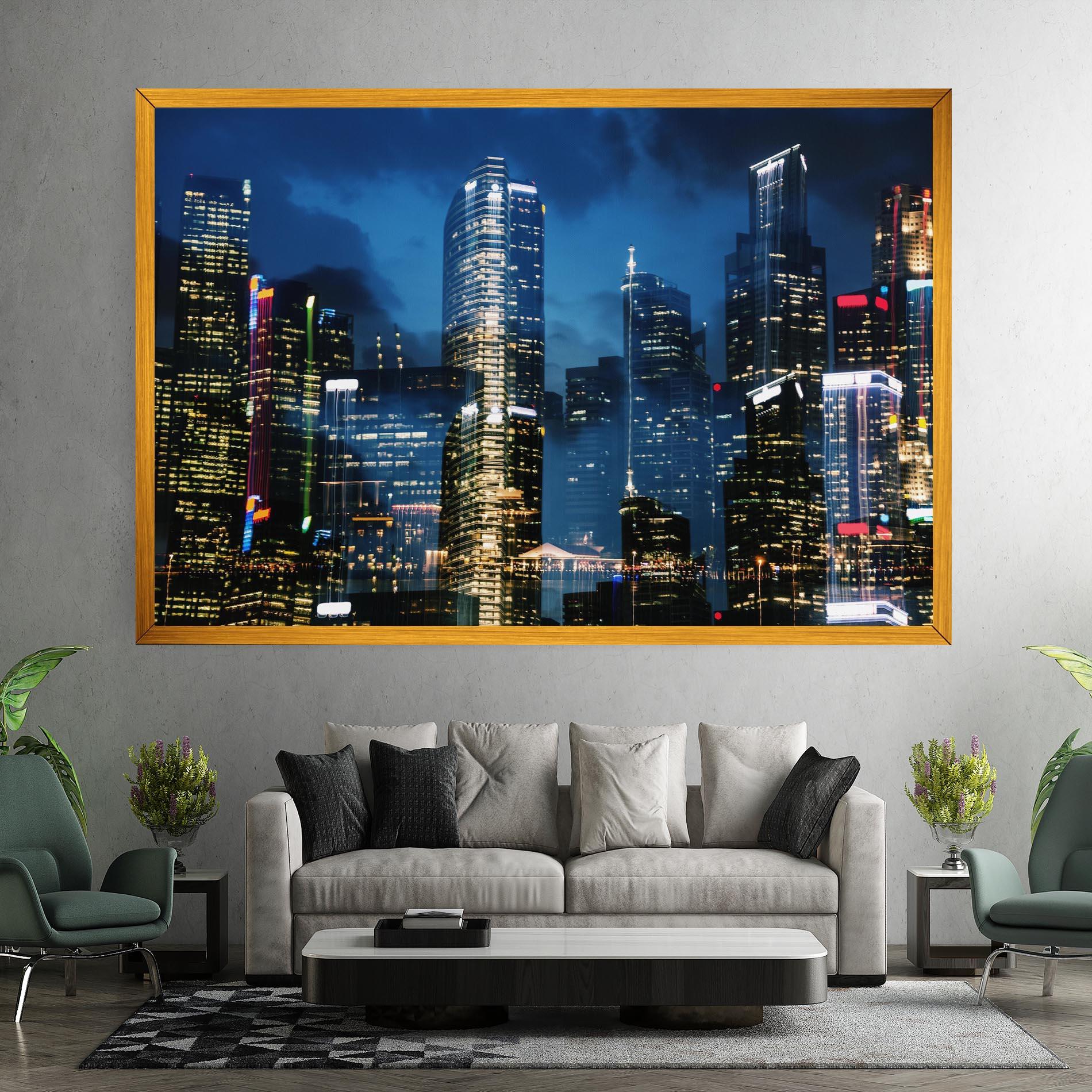 Leinwandbild Singapore Night mockup 7