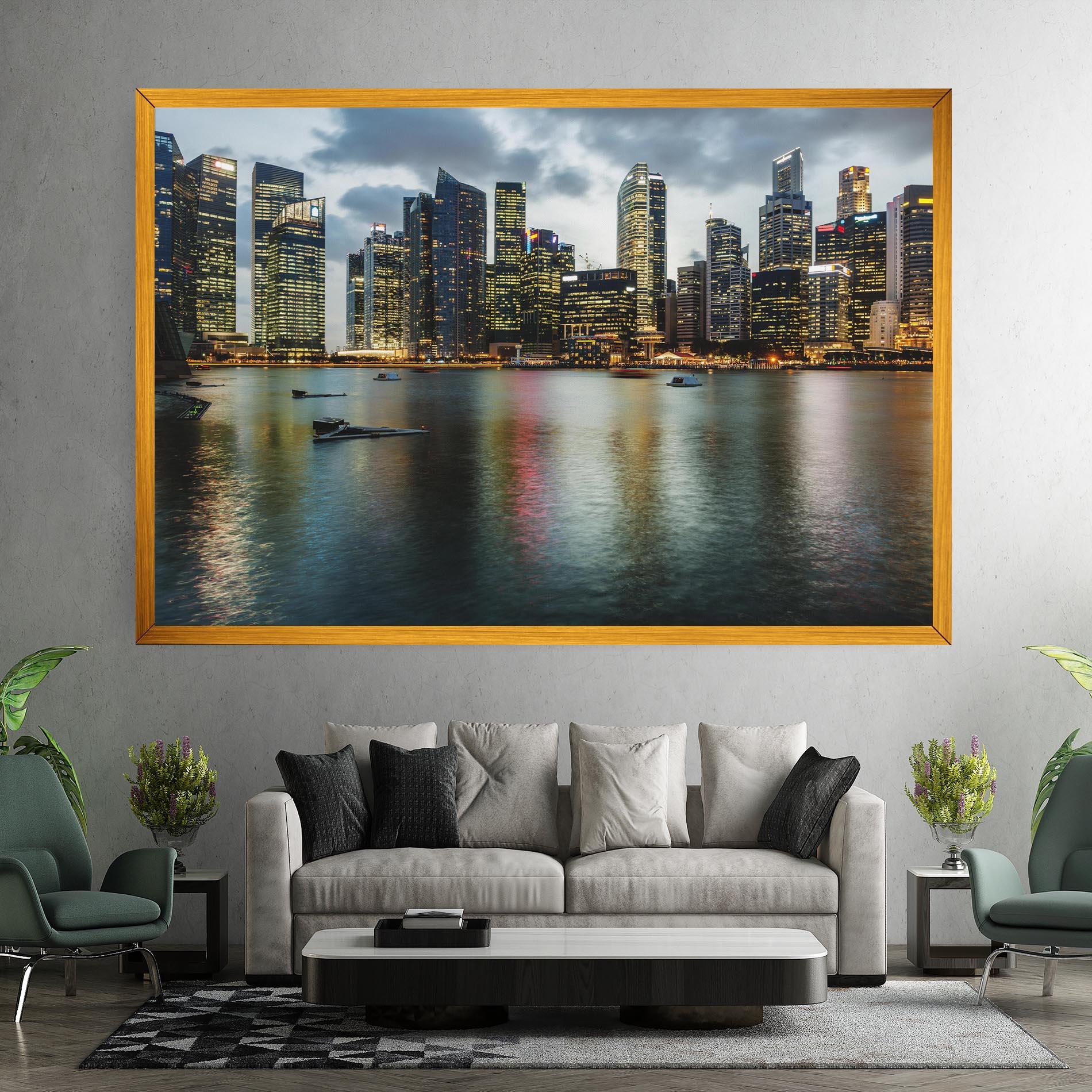 Leinwandbild Singapore Skyline mockup 7