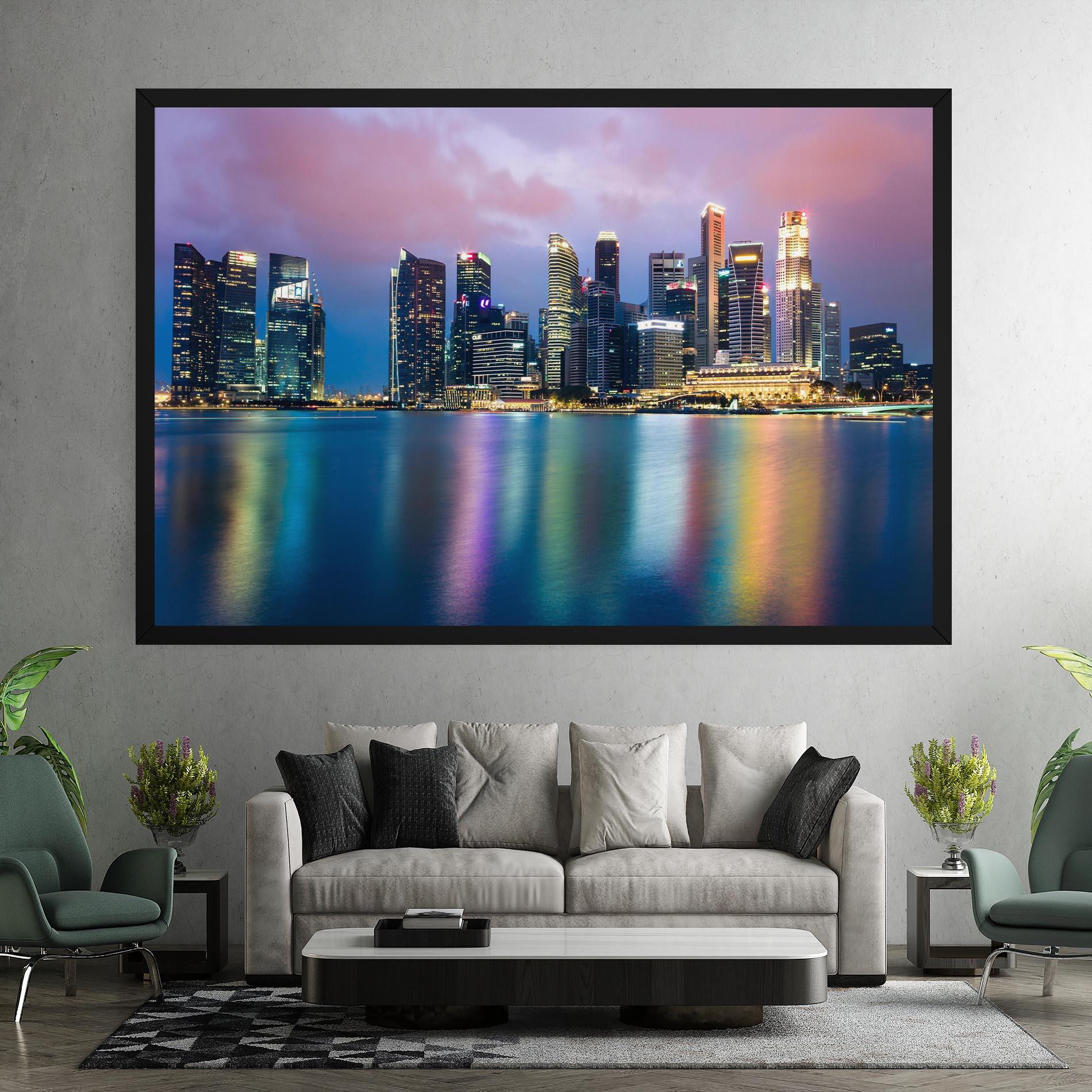 Leinwandbild Hong Kong Skyline mockup 7