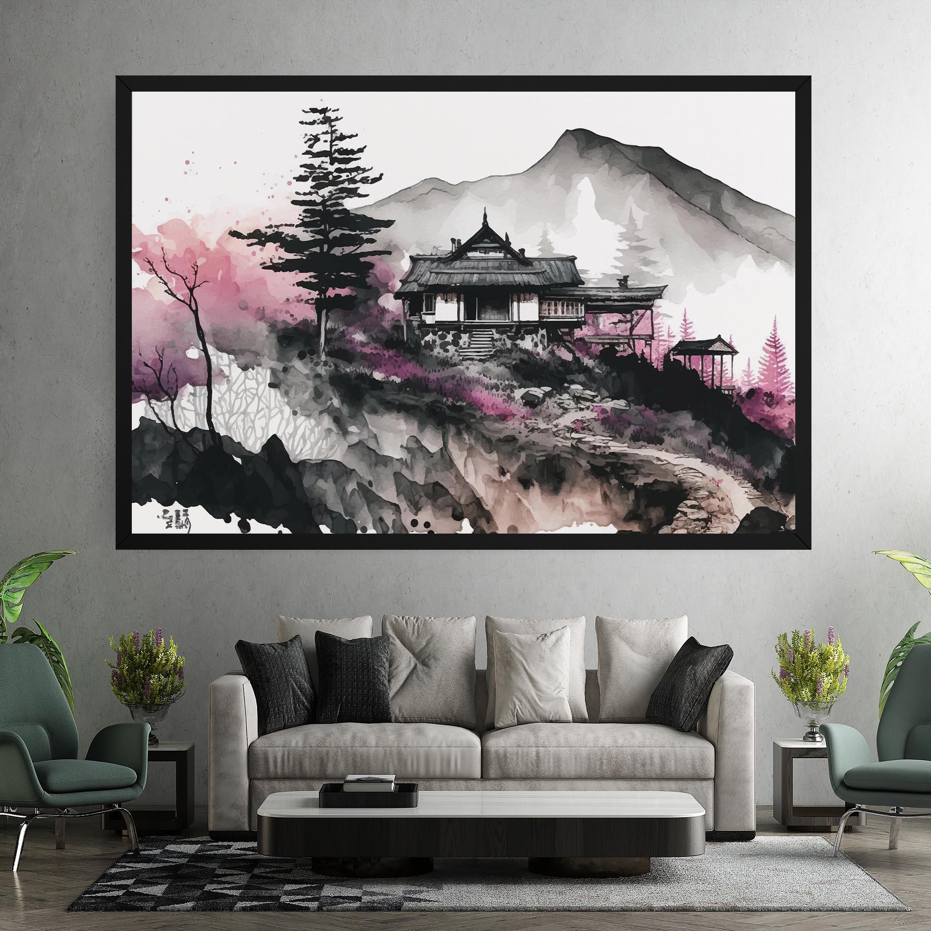 Leinwandbild Japanese Temple Art mockup 7