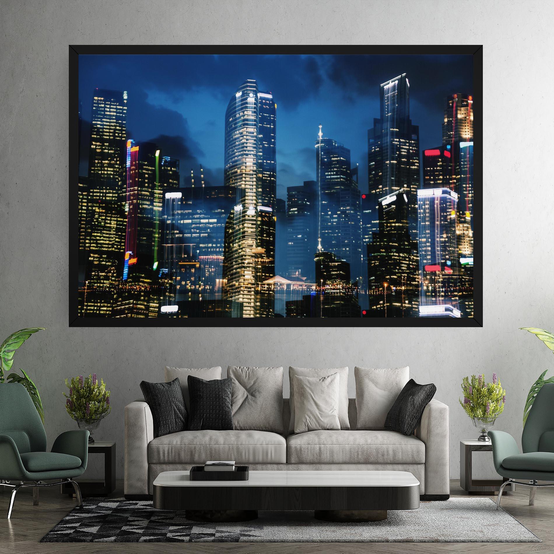 Leinwandbild Singapore Night mockup 7