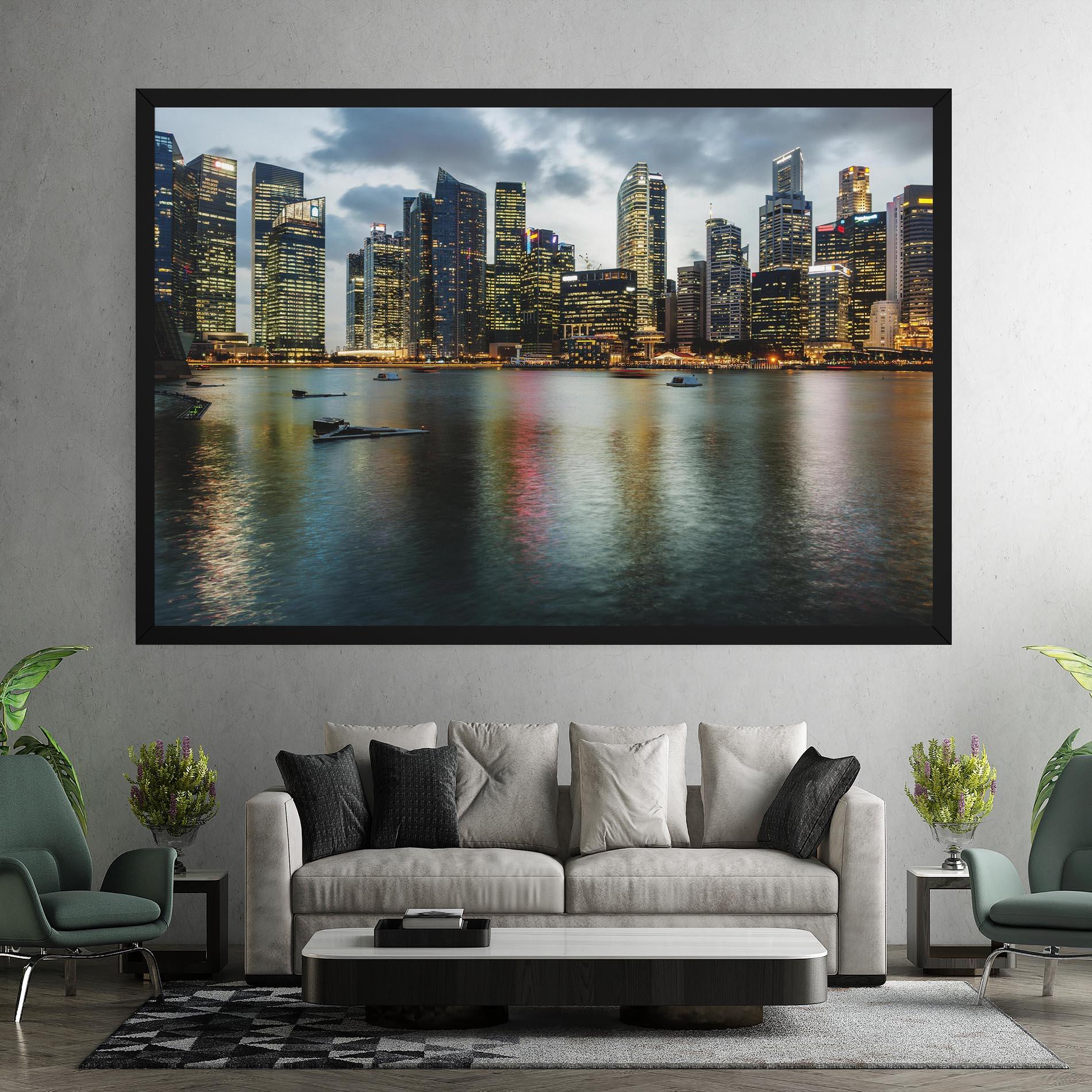 Leinwandbild Singapore Skyline mockup 7