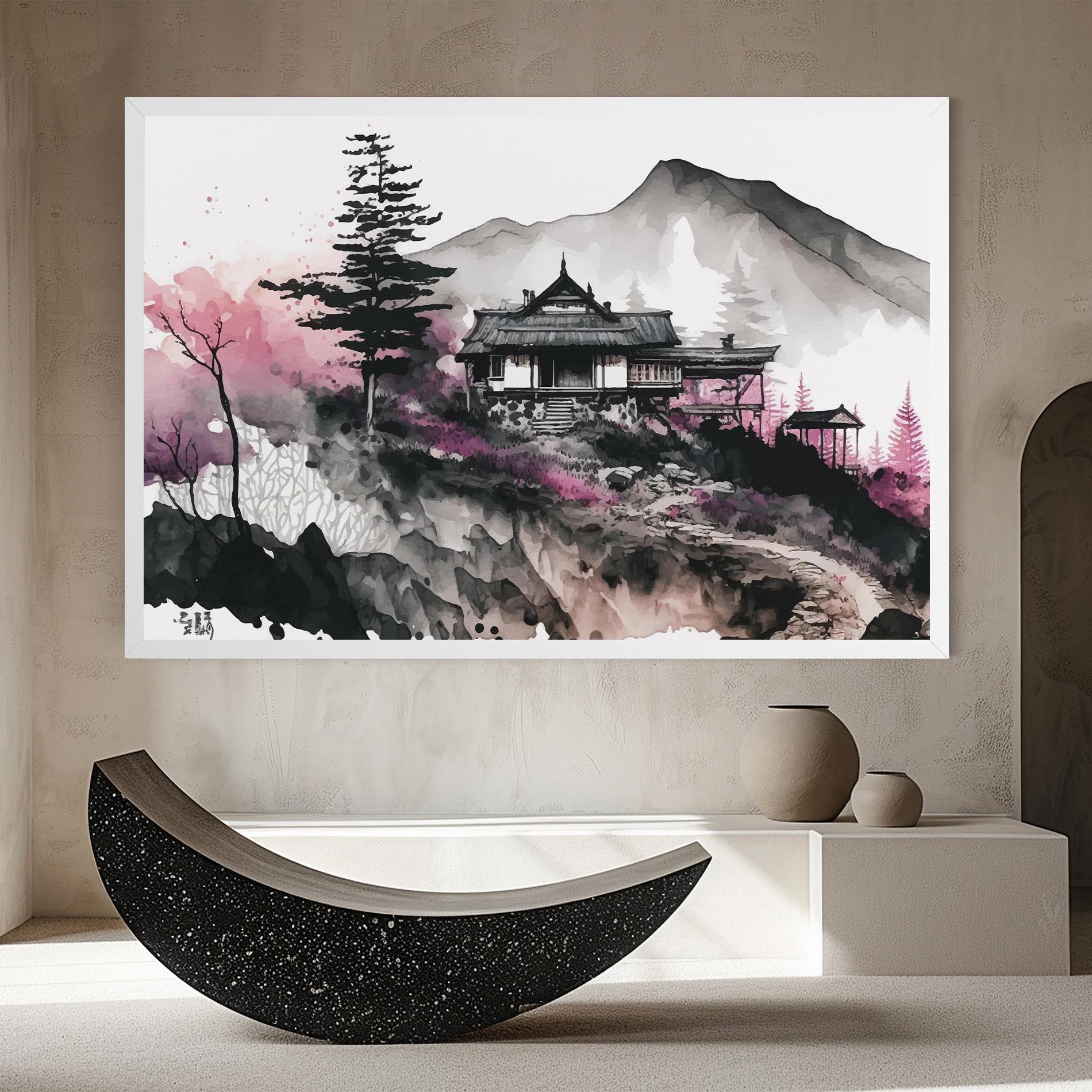 Leinwandbild Japanese Temple Art mockup 8