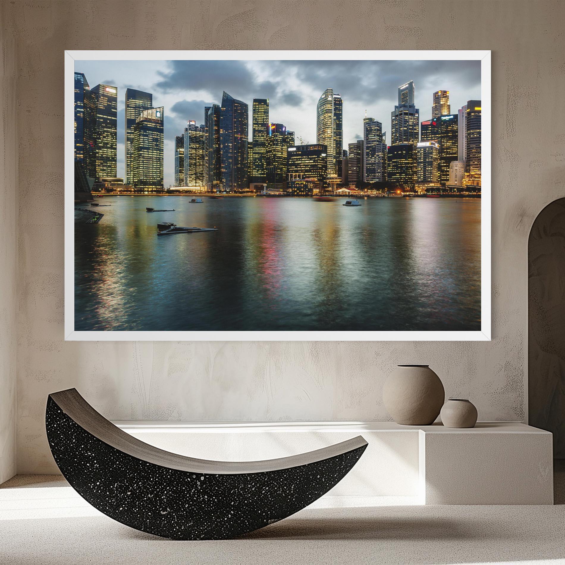 Leinwandbild Singapore Skyline mockup 8