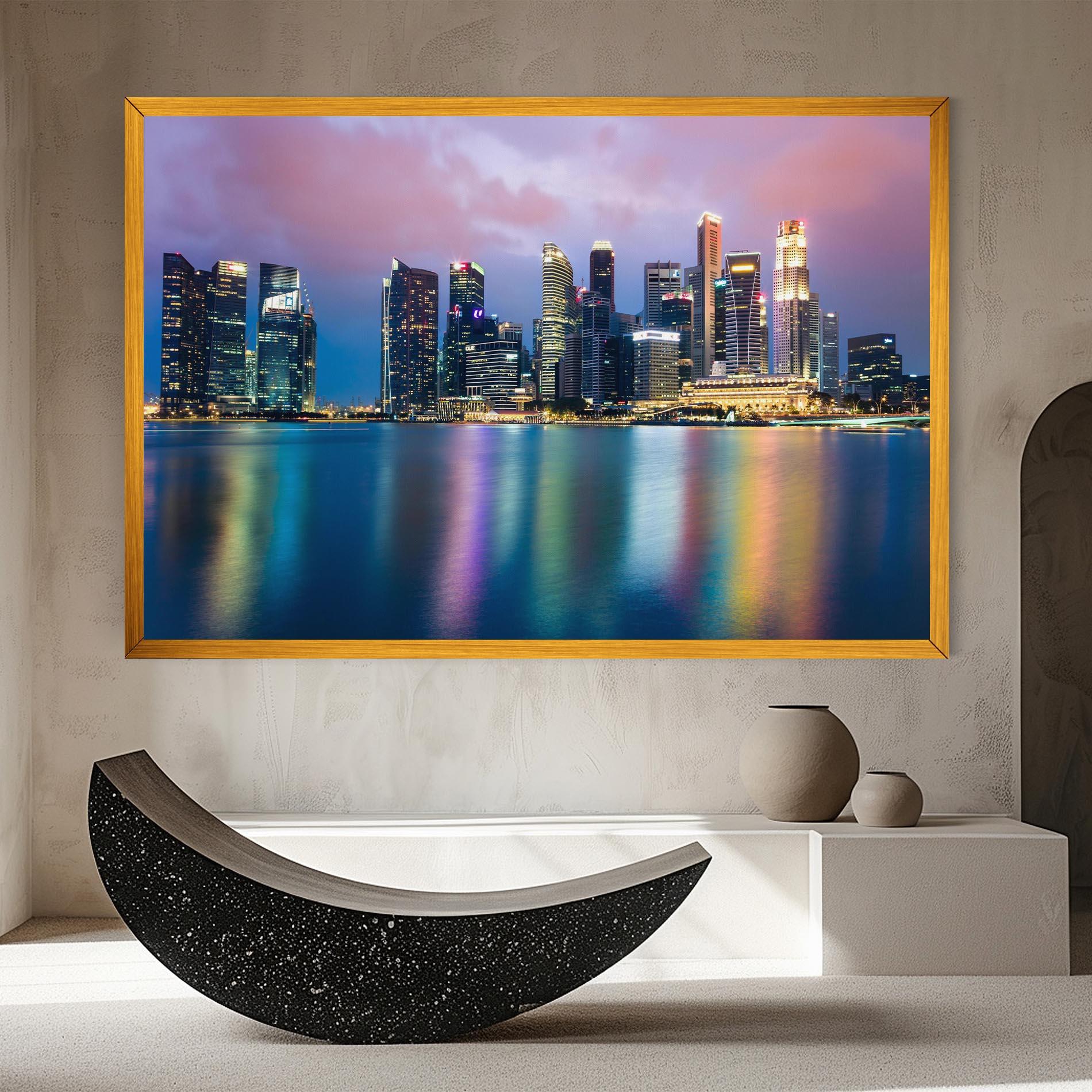 Leinwandbild Hong Kong Skyline mockup 8