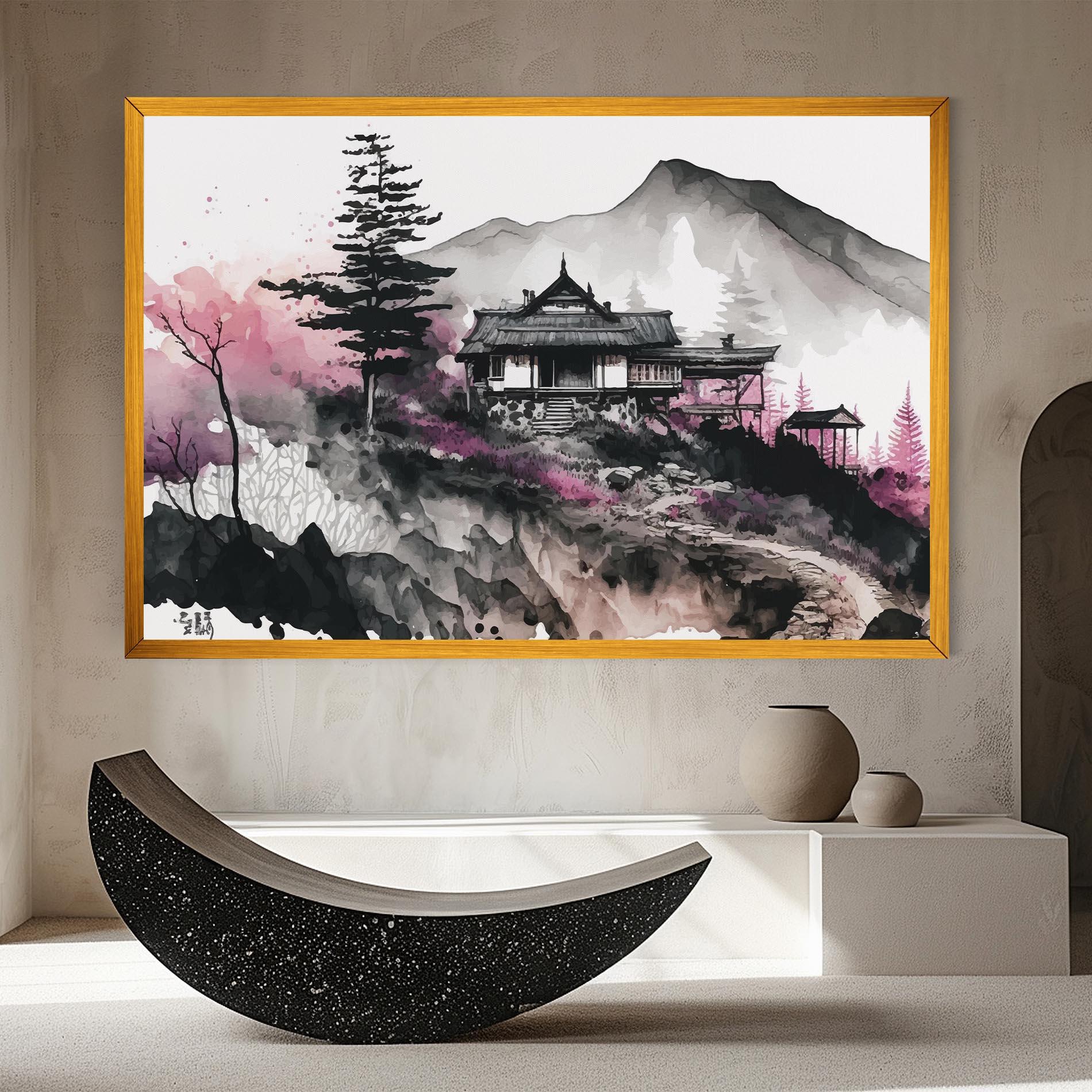 Leinwandbild Japanese Temple Art mockup 8