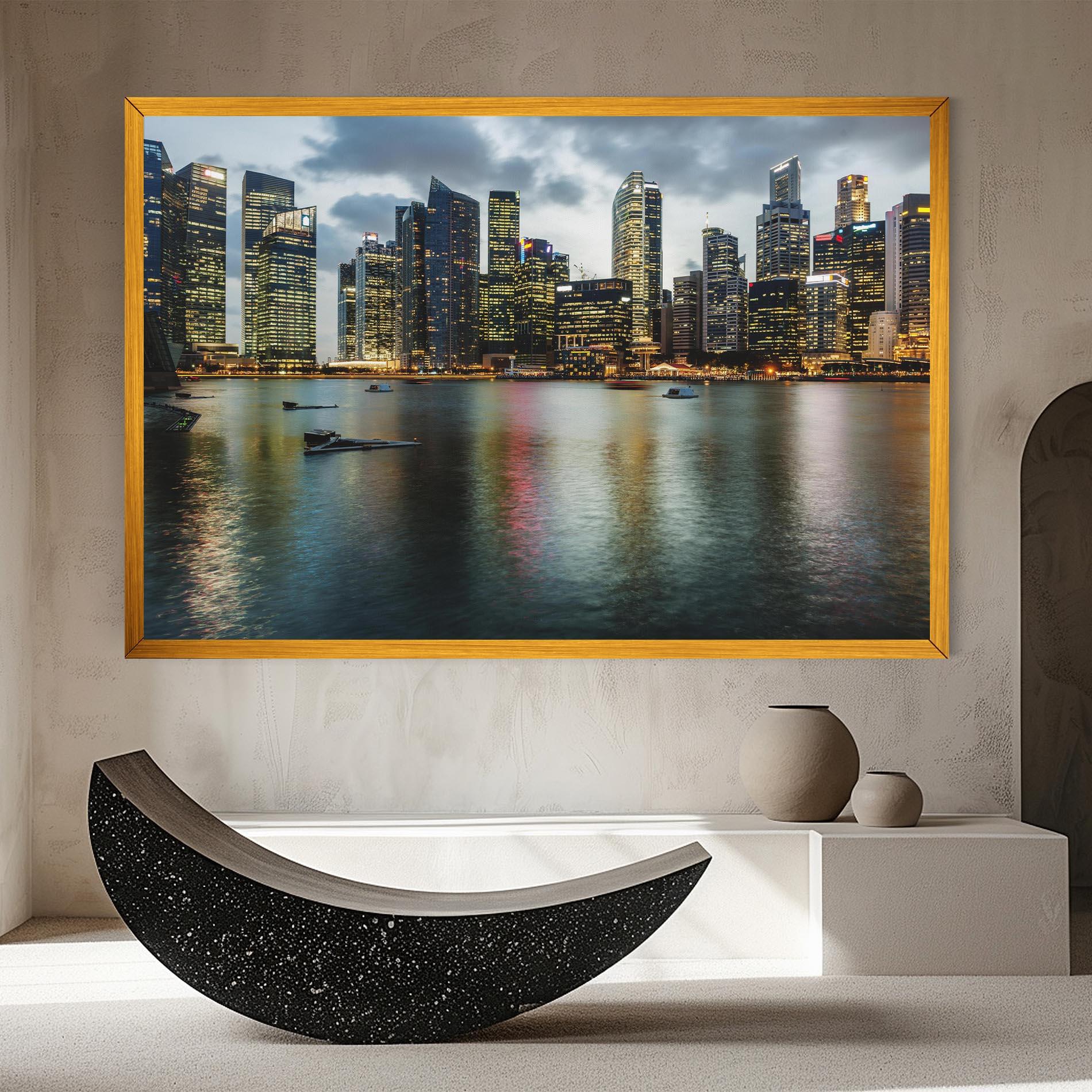 Leinwandbild Singapore Skyline mockup 8