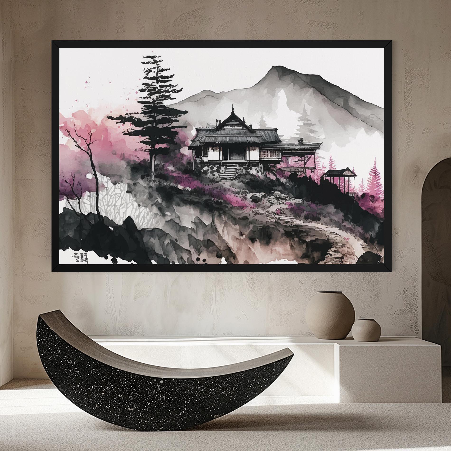 Leinwandbild Japanese Temple Art mockup 8