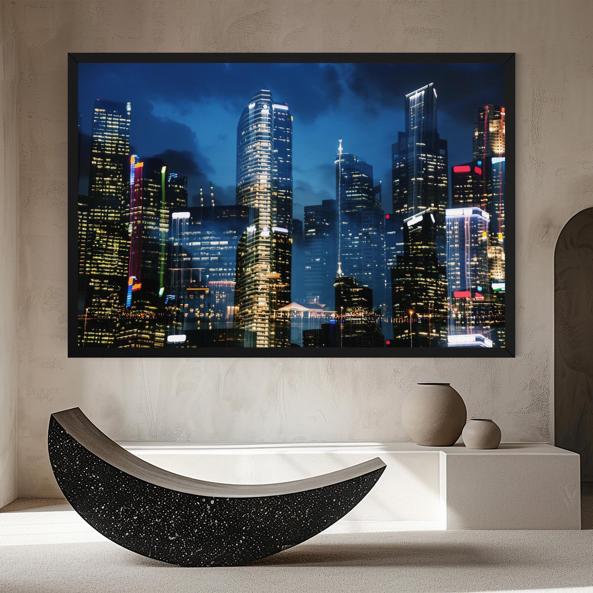 Leinwandbild Singapore Night mockup 8