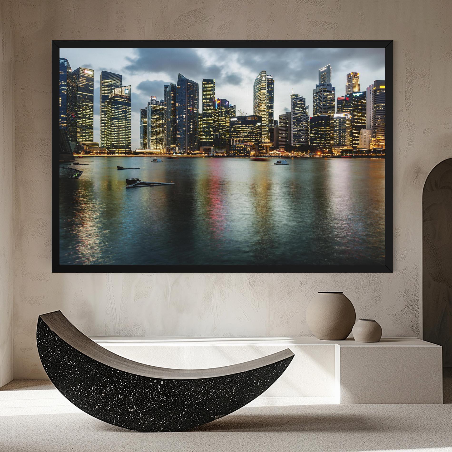 Leinwandbild Singapore Skyline mockup 8