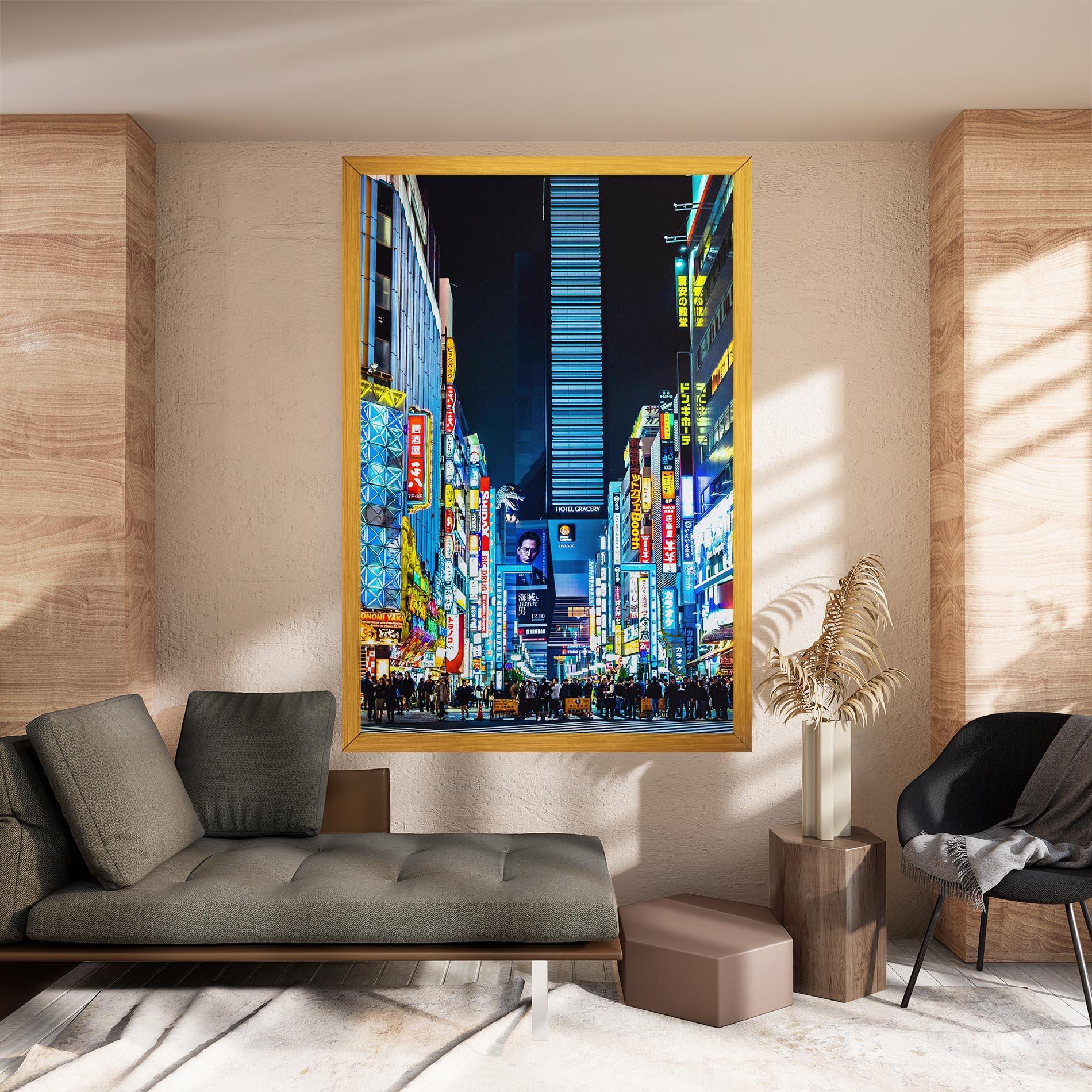 Leinwandbild Colorful City Lights mockup 8