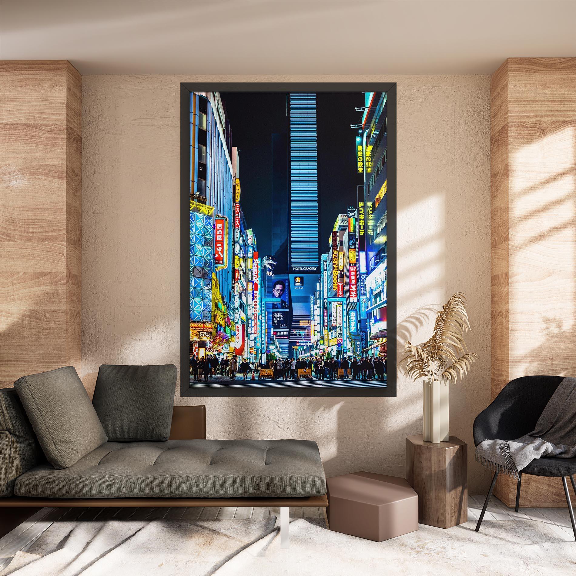 Leinwandbild Colorful City Lights mockup 8