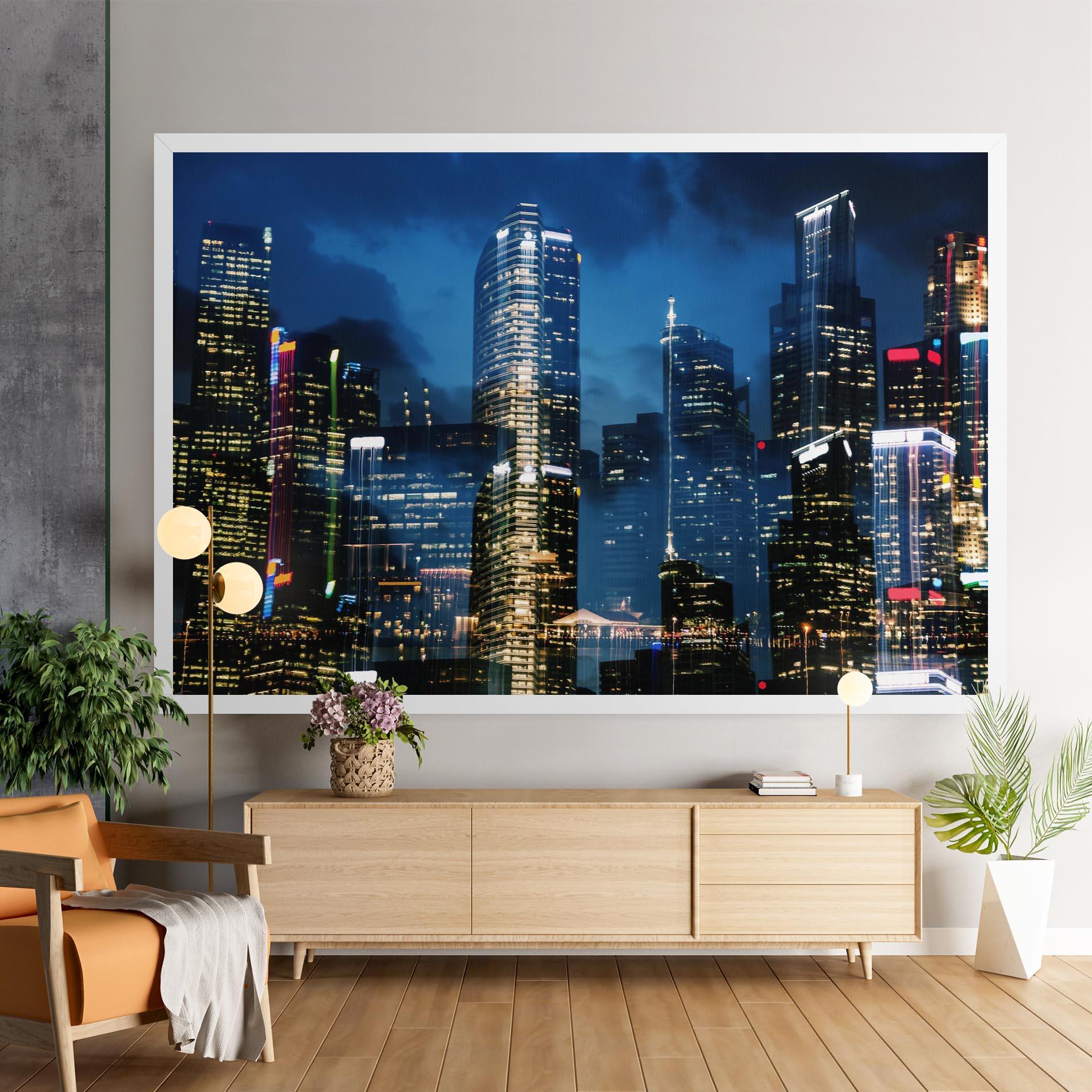Leinwandbild Singapore Night mockup 9