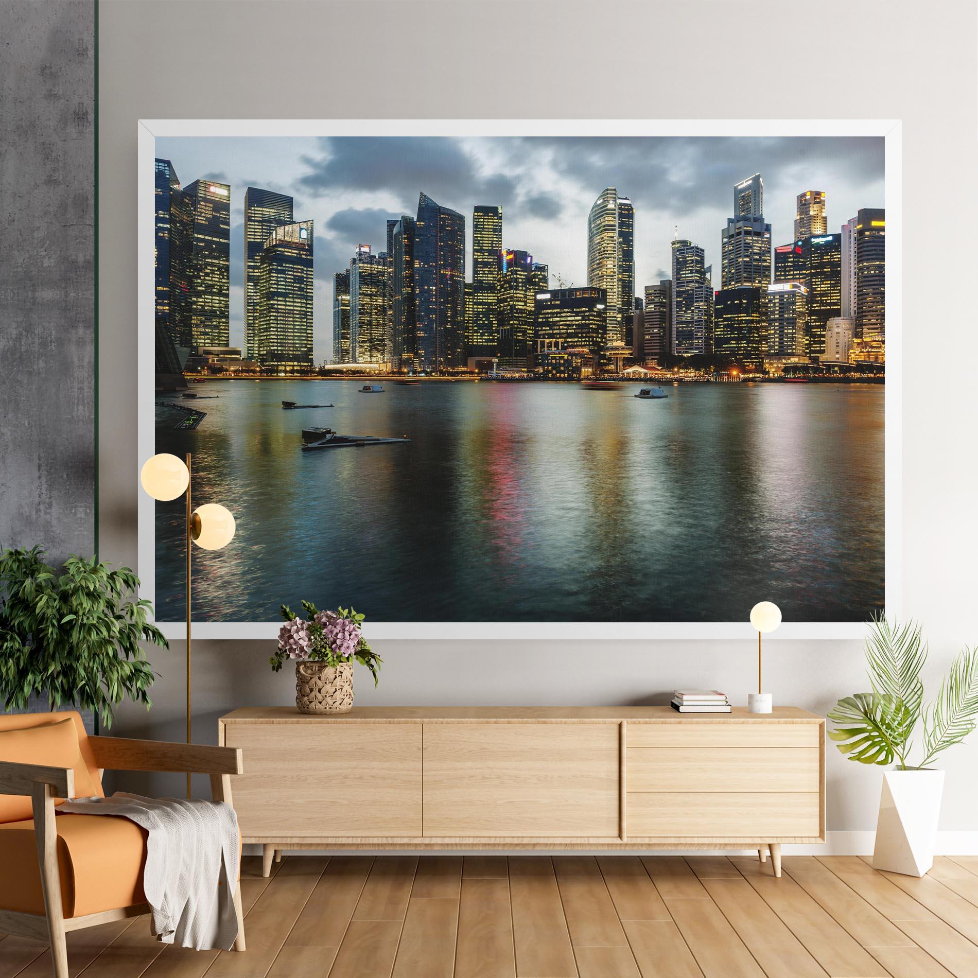 Leinwandbild Singapore Skyline mockup 9