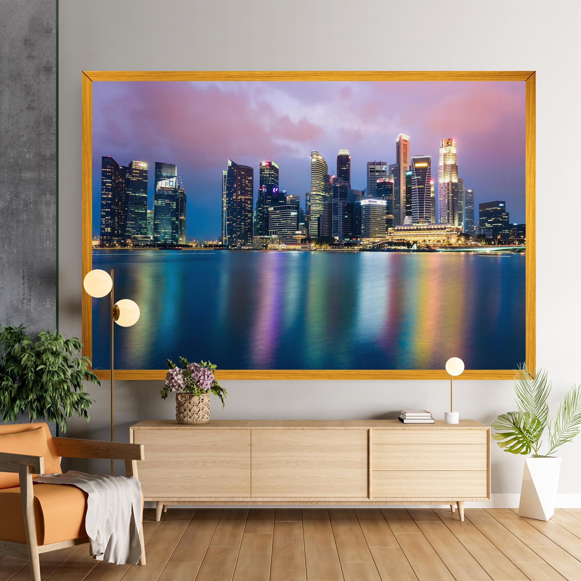 Leinwandbild Hong Kong Skyline mockup 9