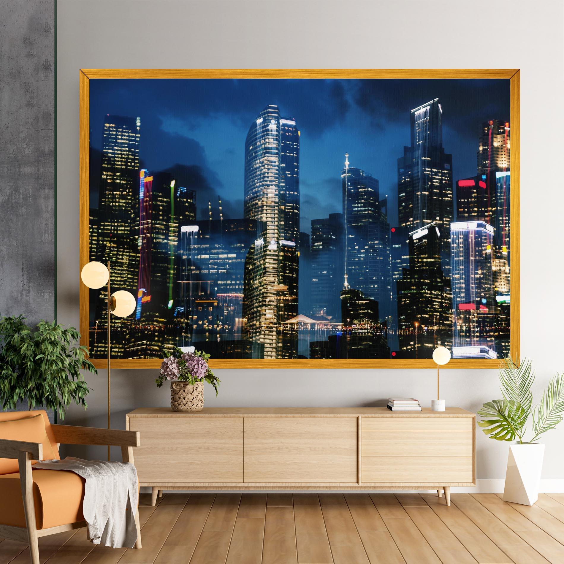 Leinwandbild Singapore Night mockup 9