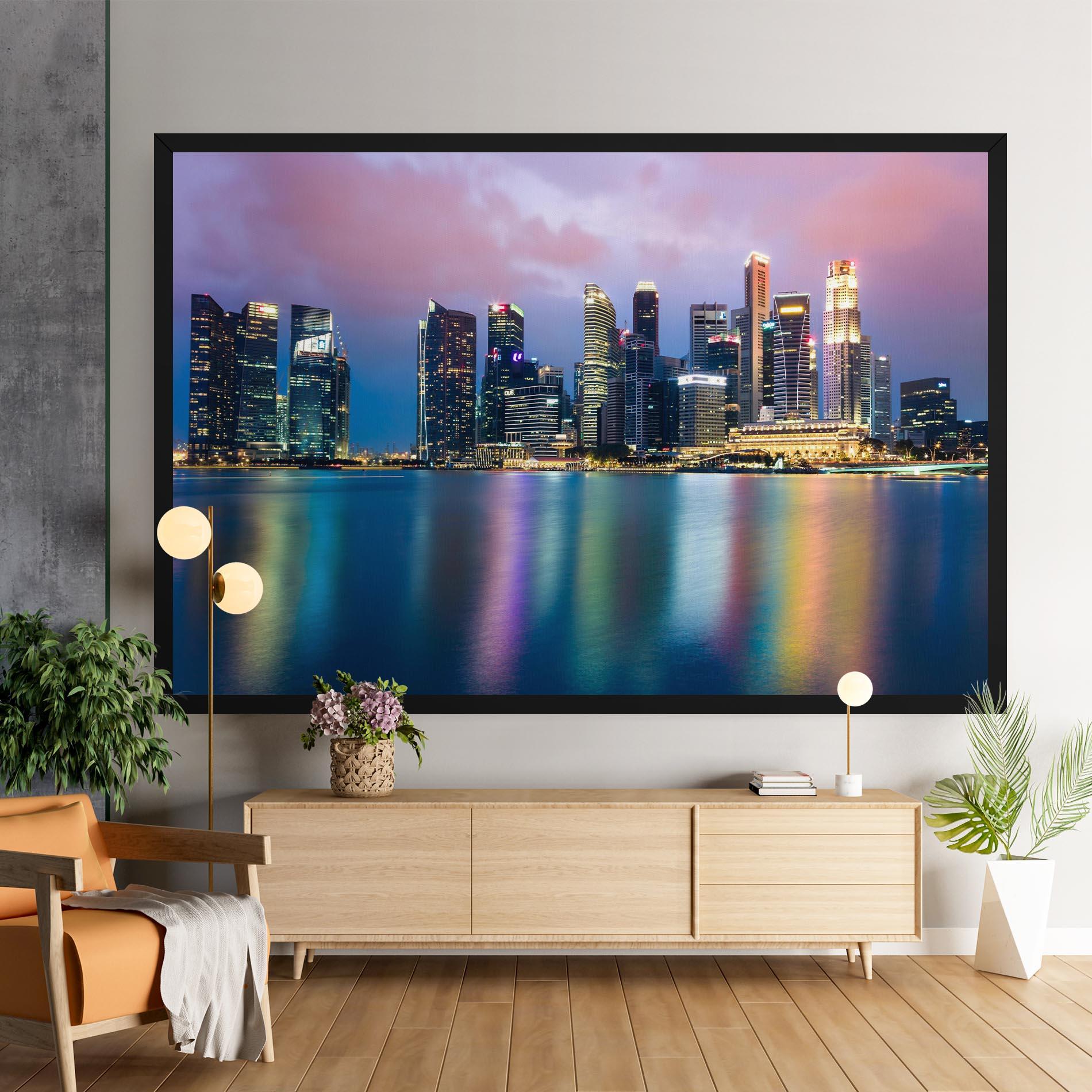 Leinwandbild Hong Kong Skyline mockup 9