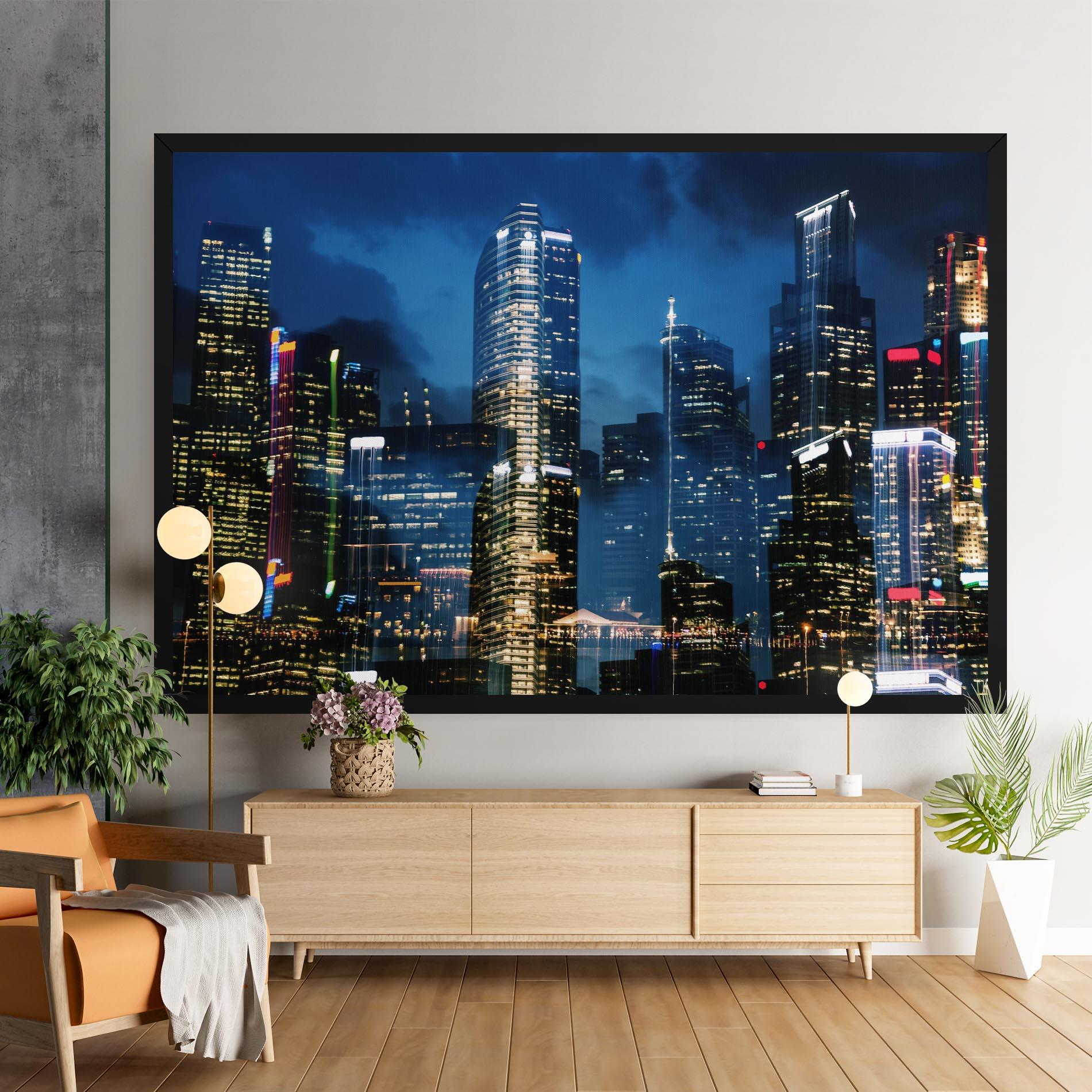 Leinwandbild Singapore Night mockup 9