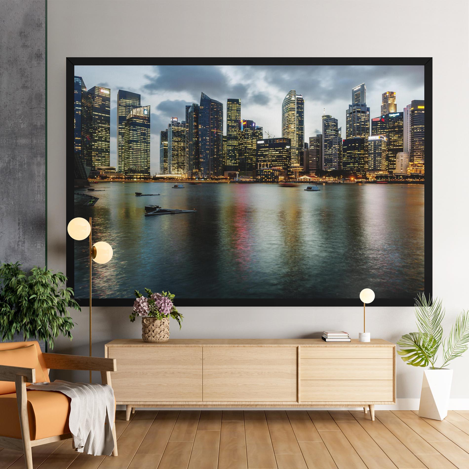 Leinwandbild Singapore Skyline mockup 9