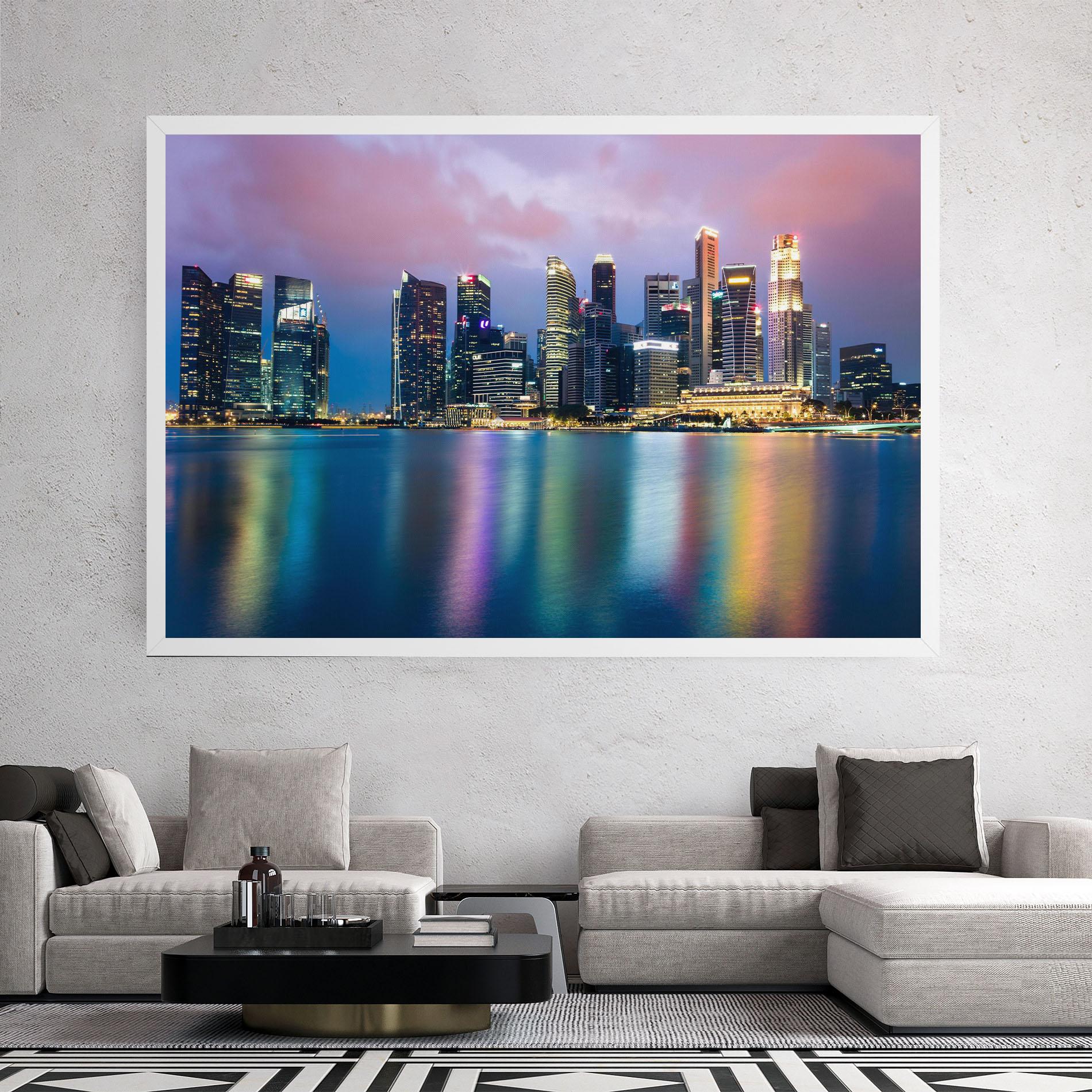 Leinwandbild Hong Kong Skyline mockup 2