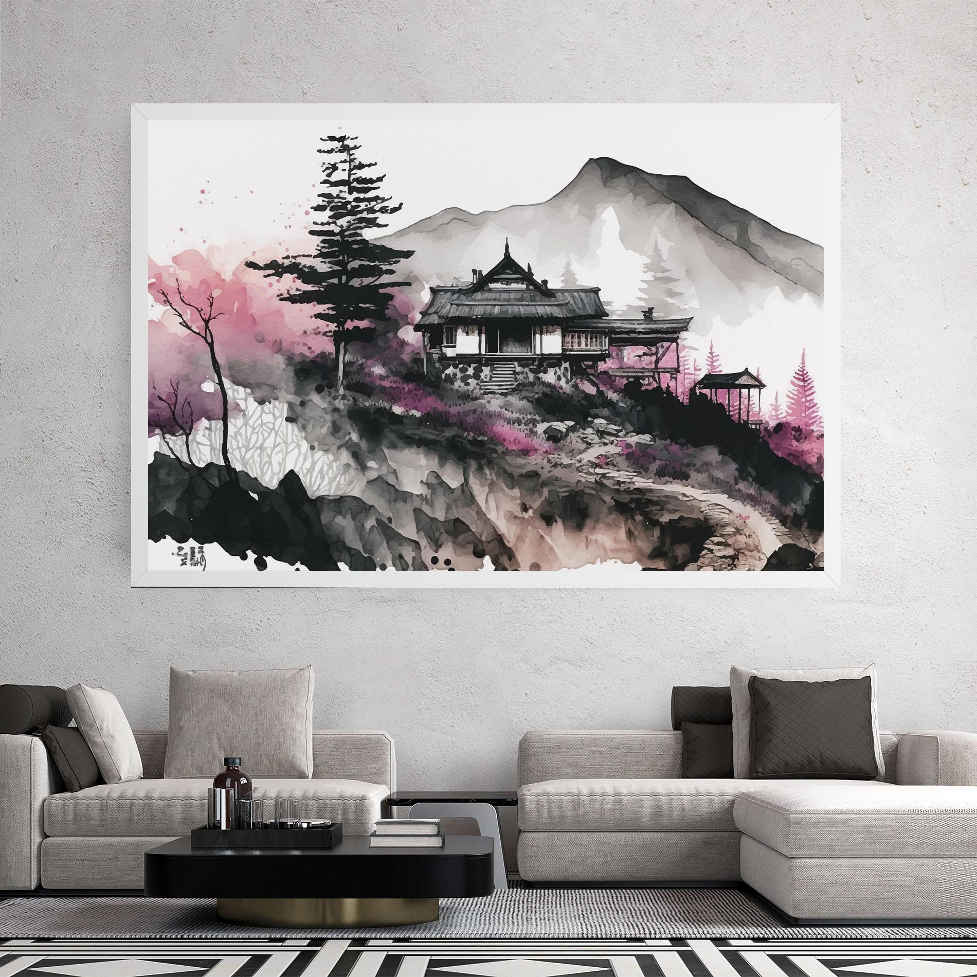 Leinwandbild Japanese Temple Art mockup 2