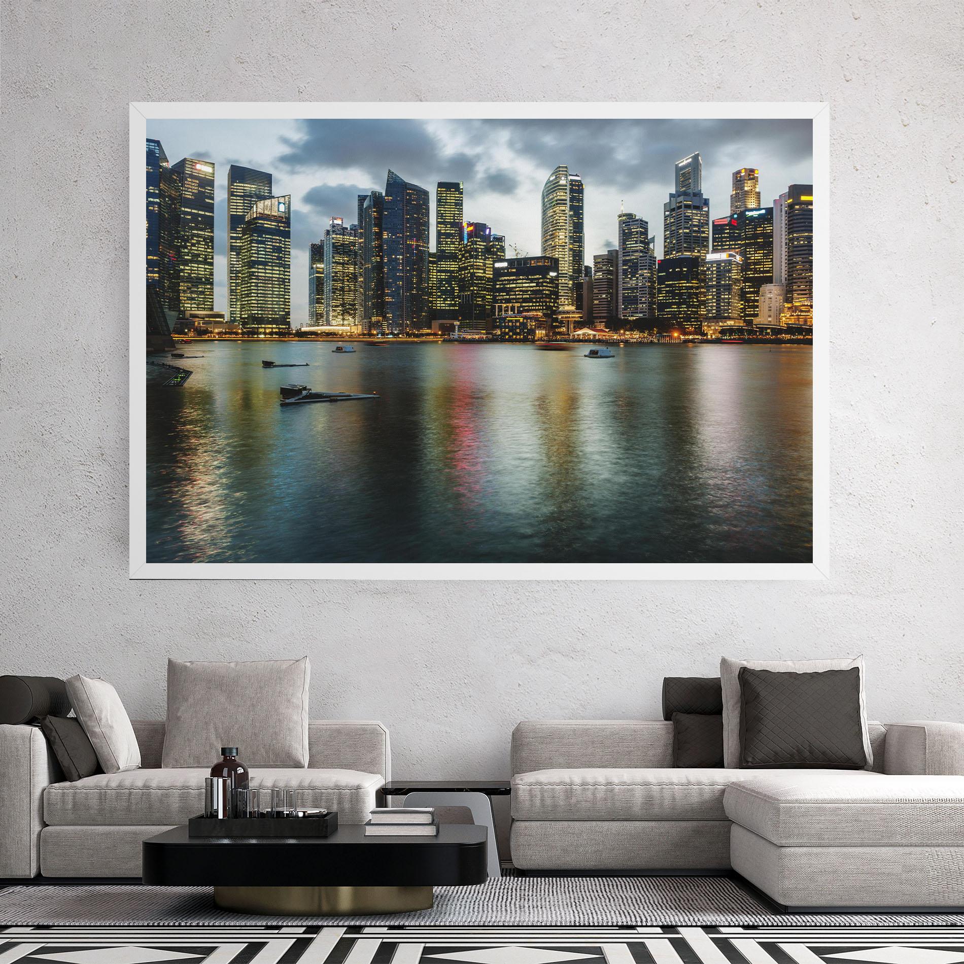 Leinwandbild Singapore Skyline mockup 2
