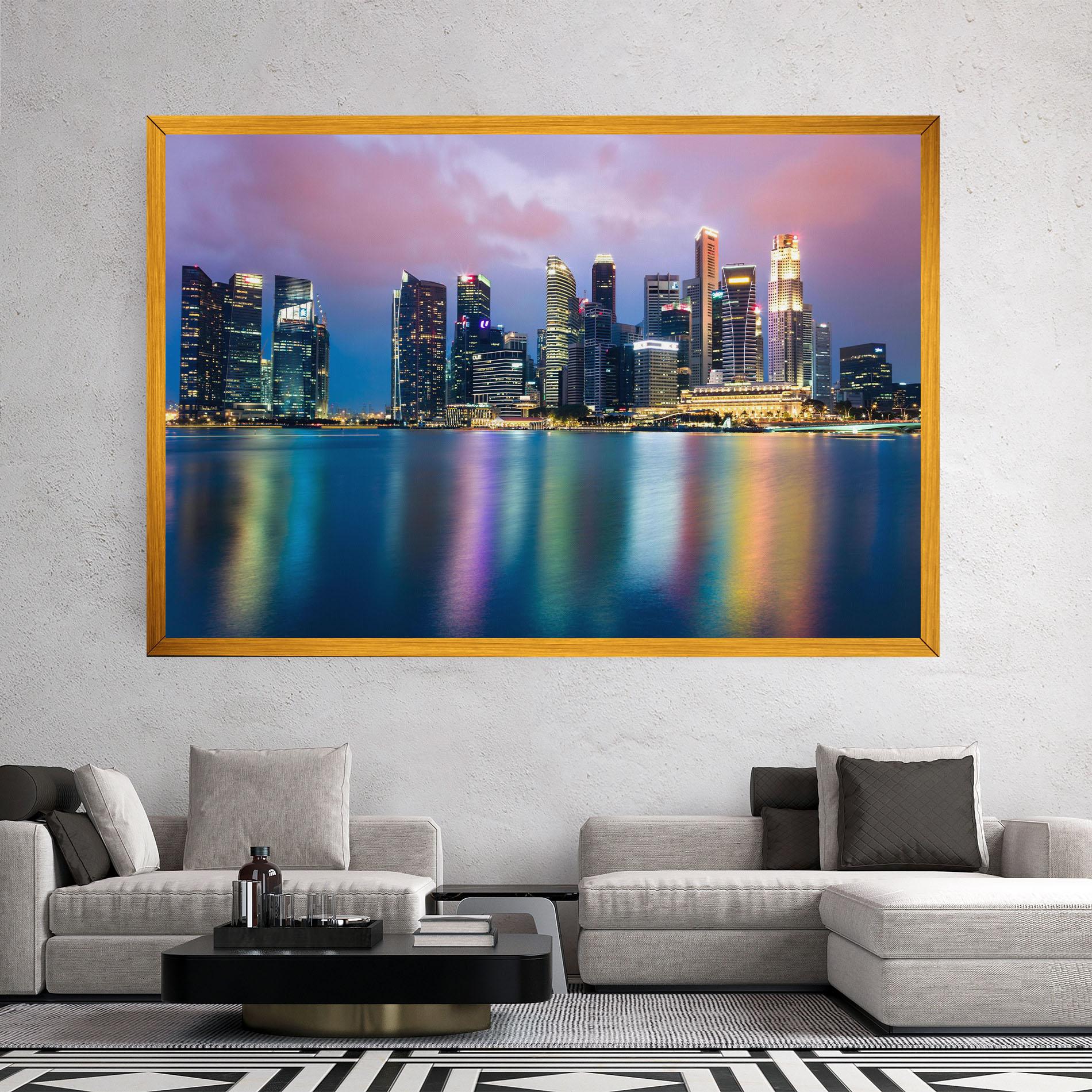 Leinwandbild Hong Kong Skyline mockup 2