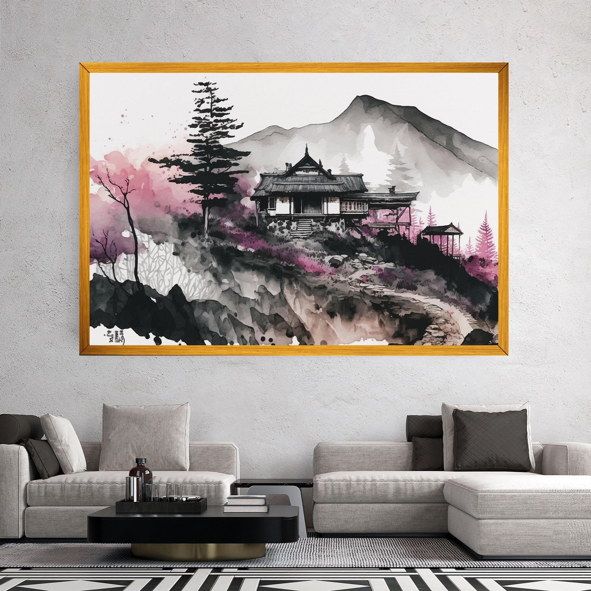 Leinwandbild Japanese Temple Art mockup 2